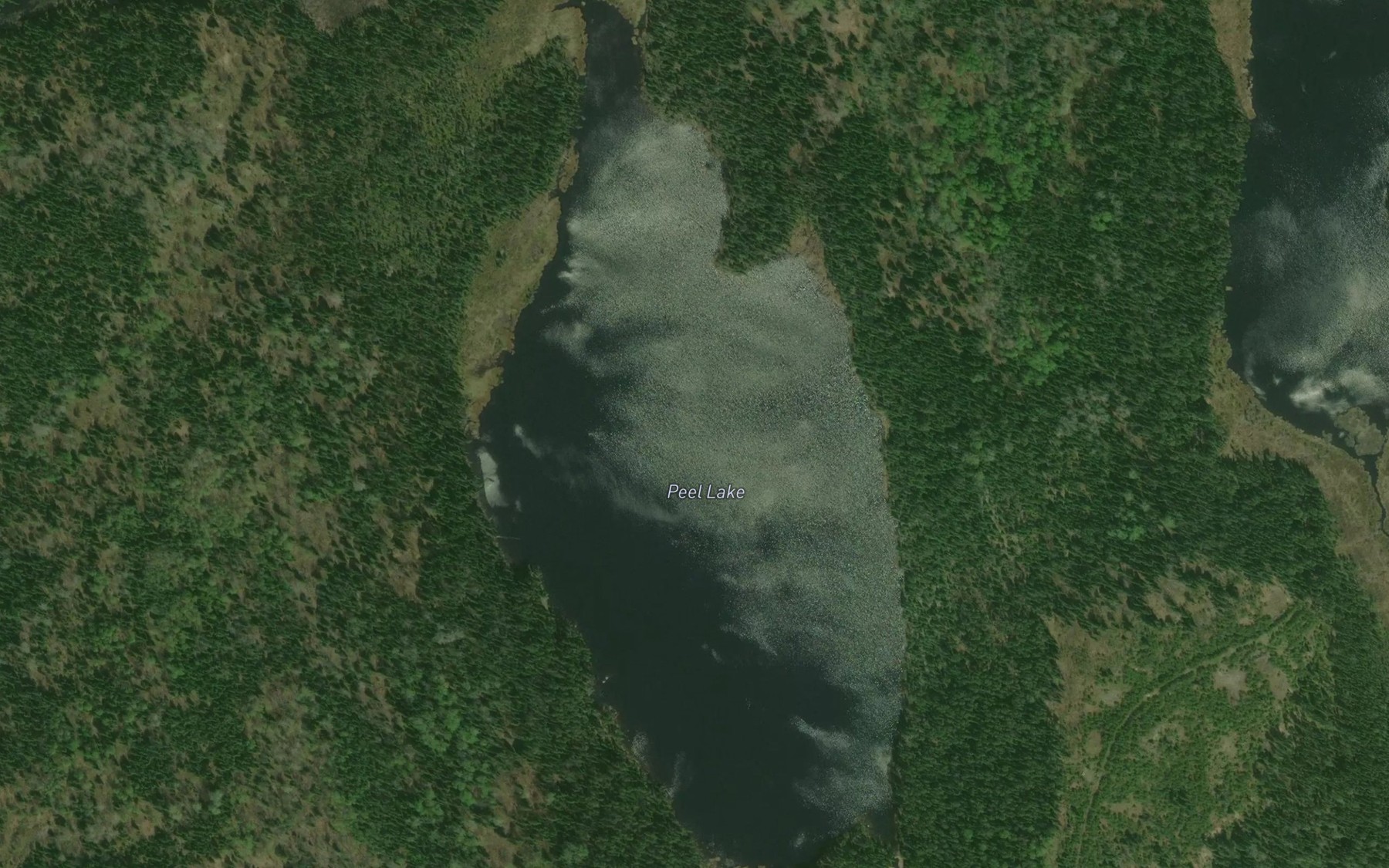 Satellite map of the Peel Lake