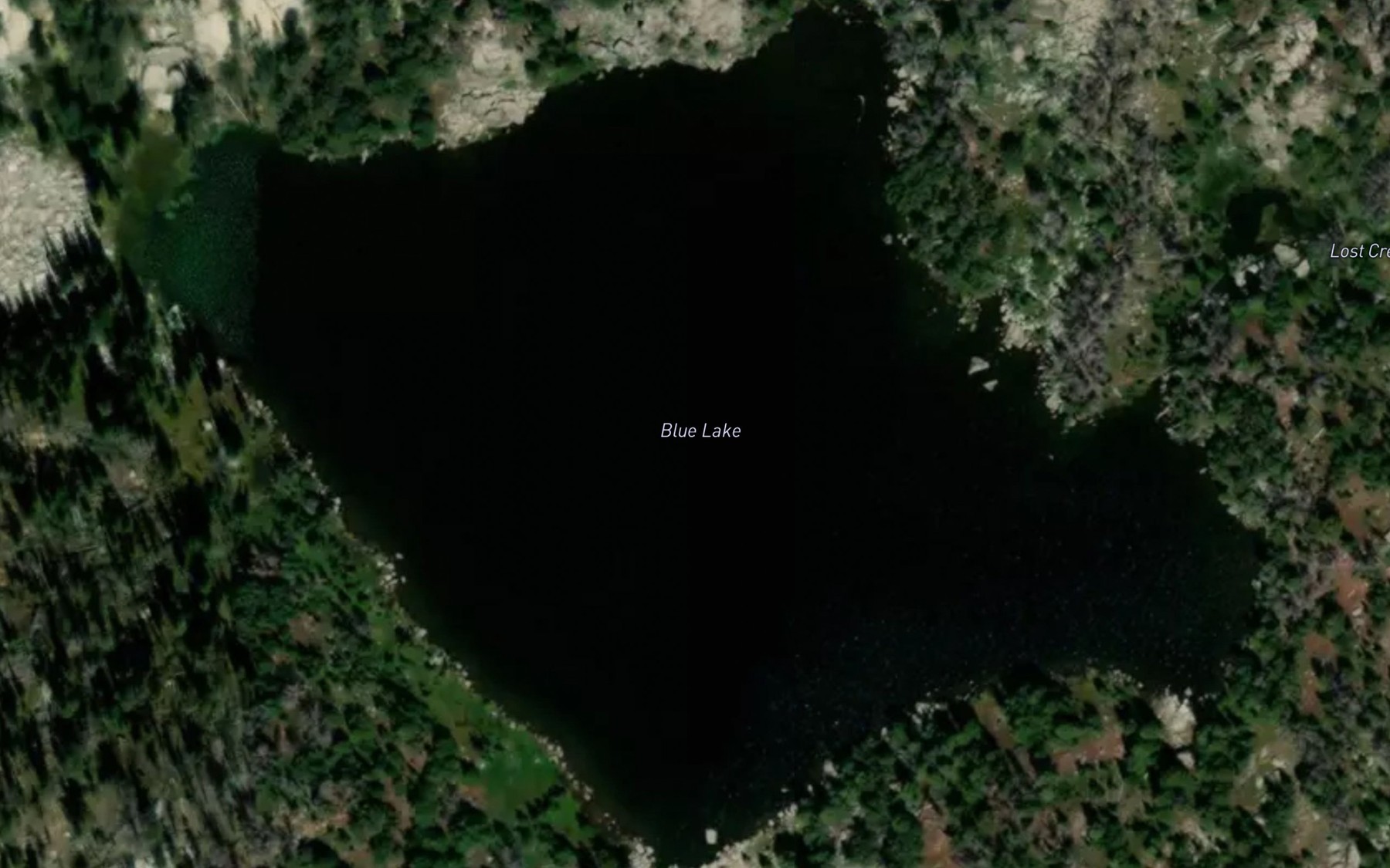 Satellite map of the Blue Lake
