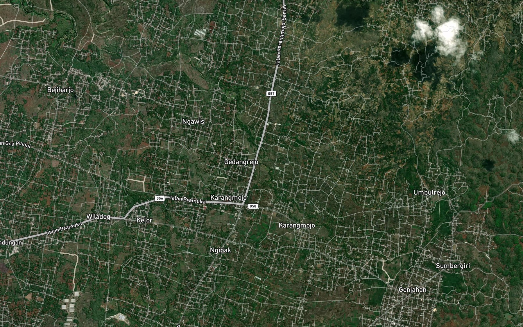 Satellite map of the Kali Jlantir