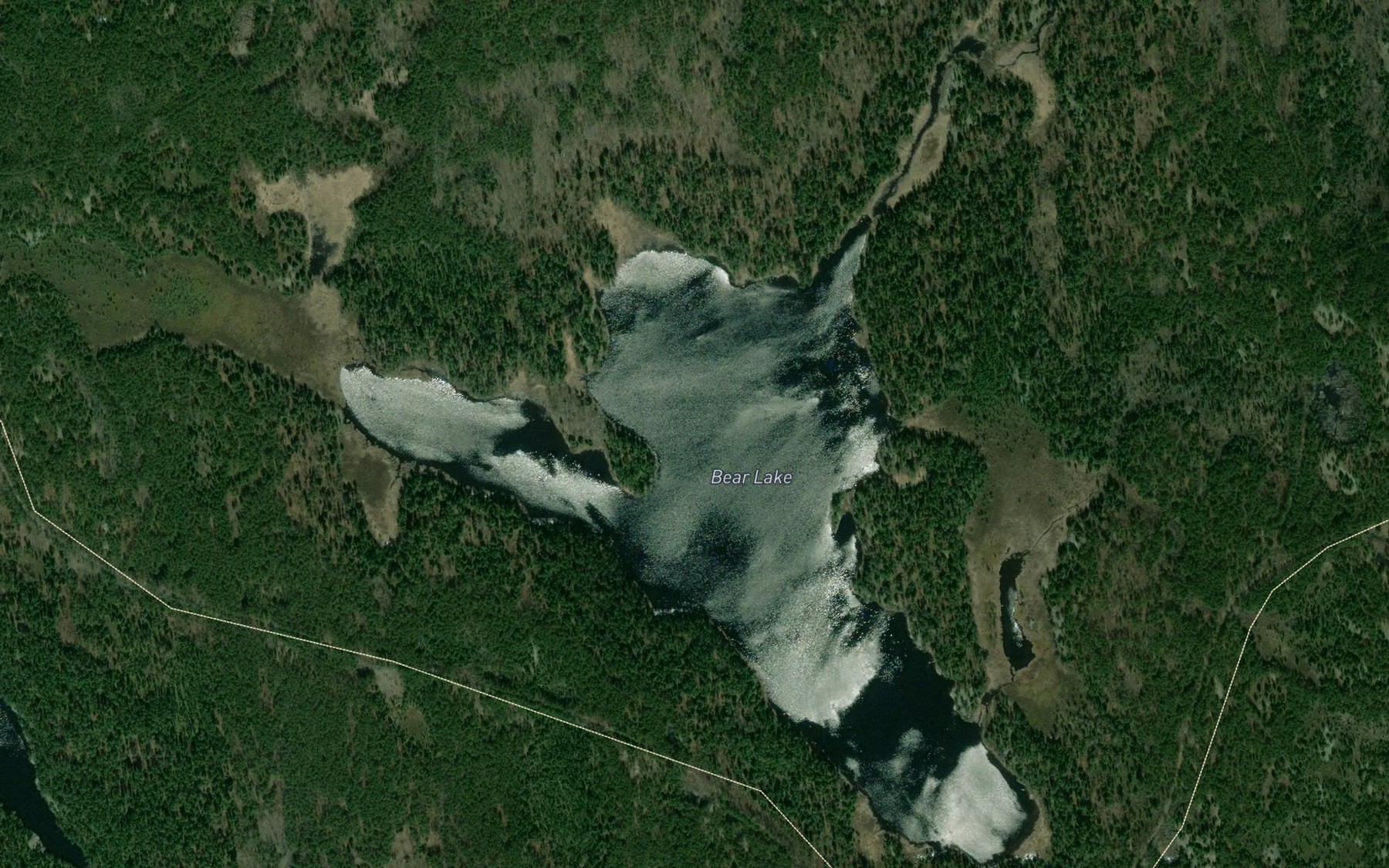 Satellite map of the Bear Lake