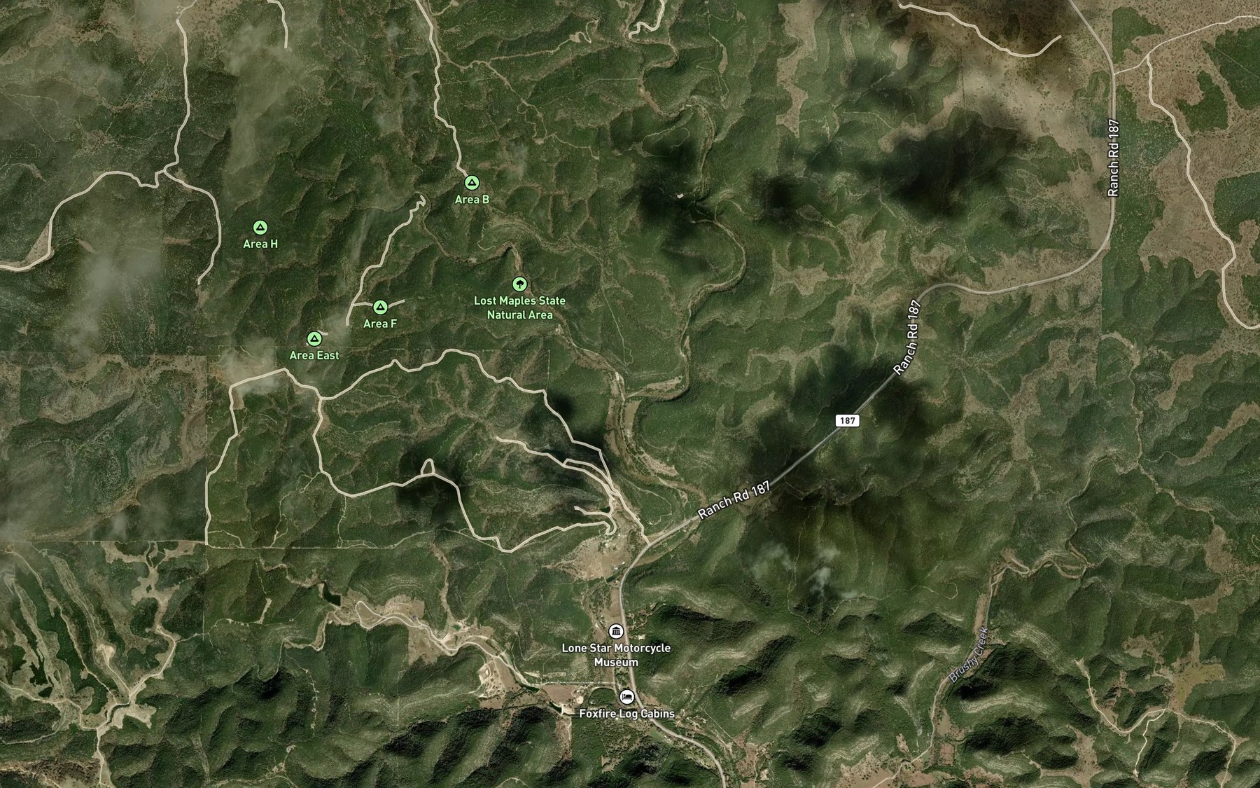 Satellite map of the Can Creek