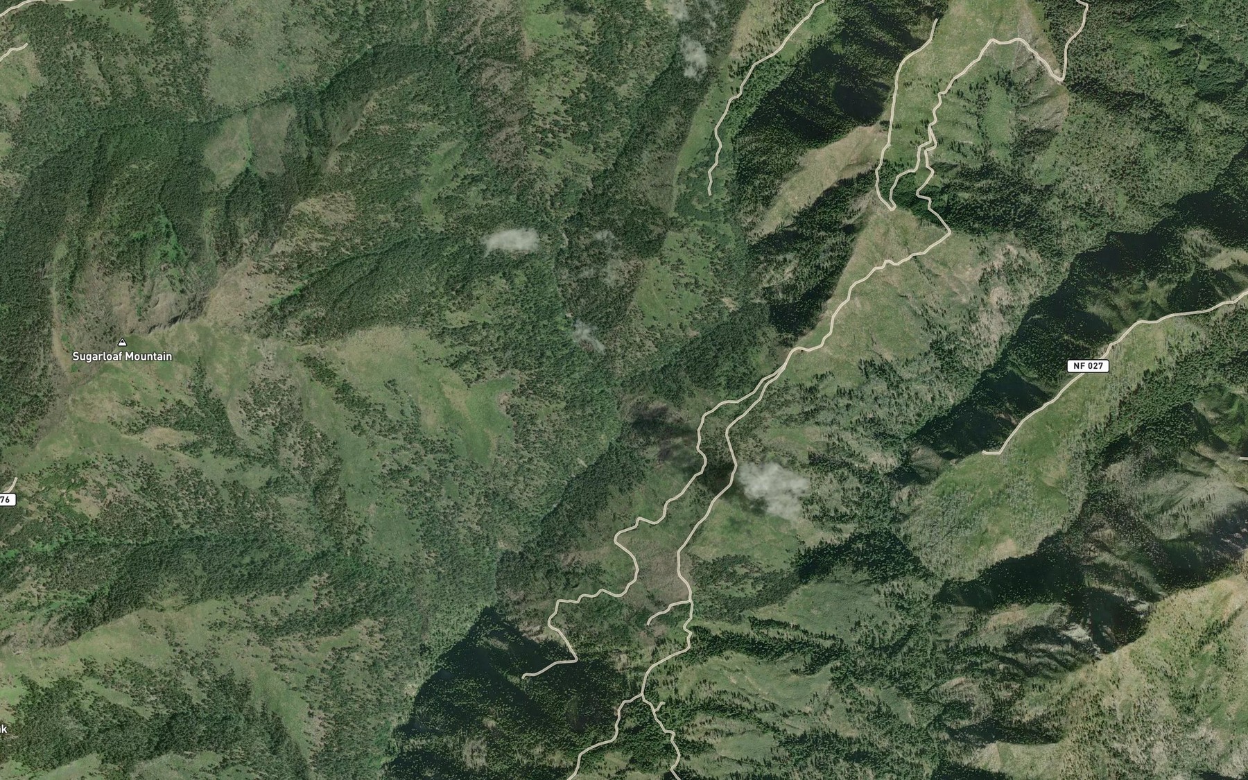 Satellite map of the Lazy Creek