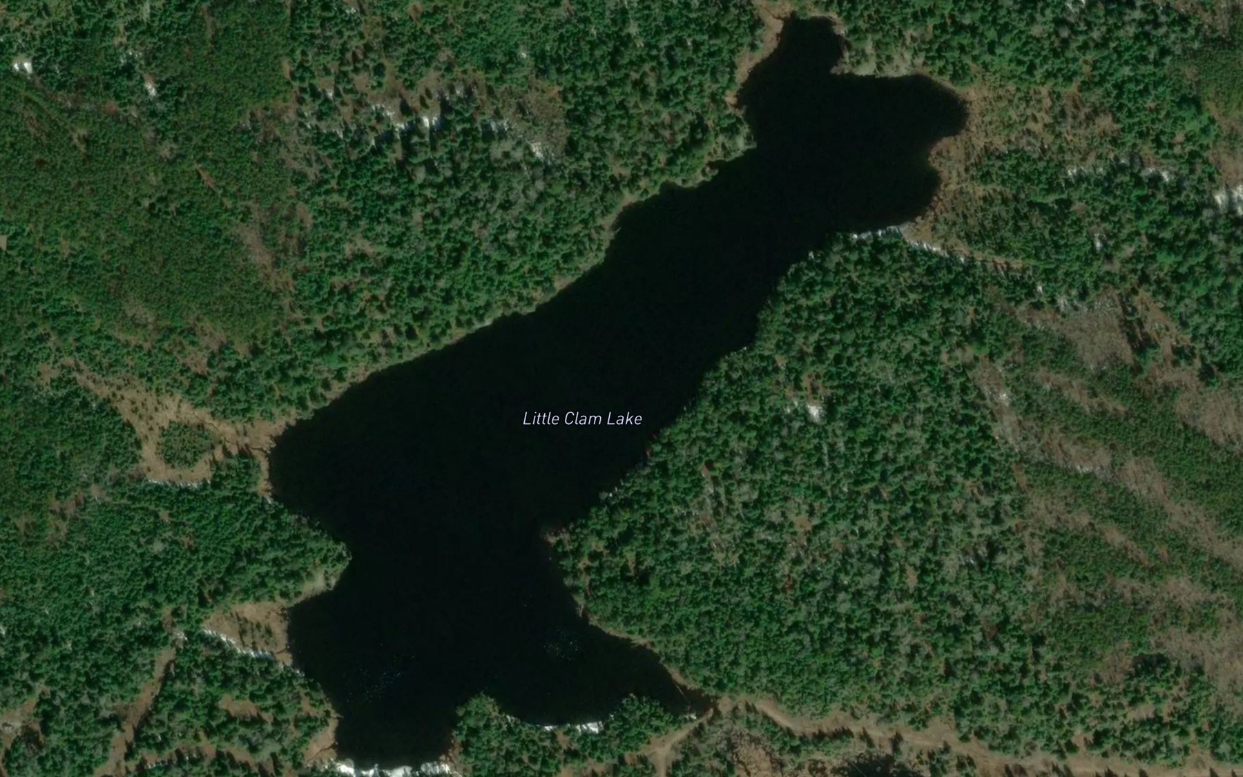 Satellite map of the Little Clam Lake
