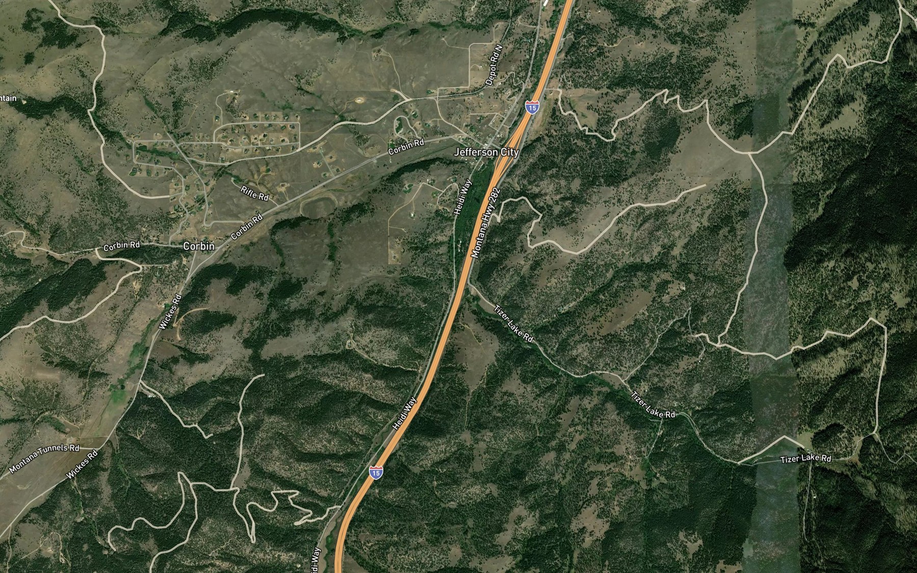 Satellite map of the Beavertown Creek