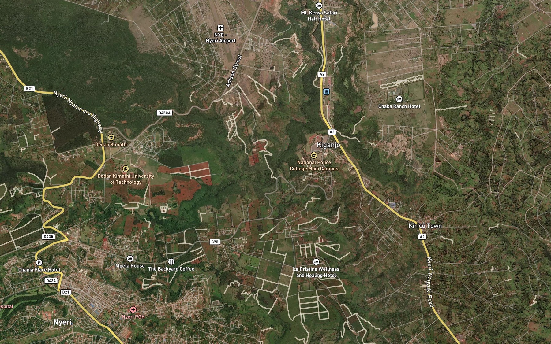 Satellite map of the Amboni
