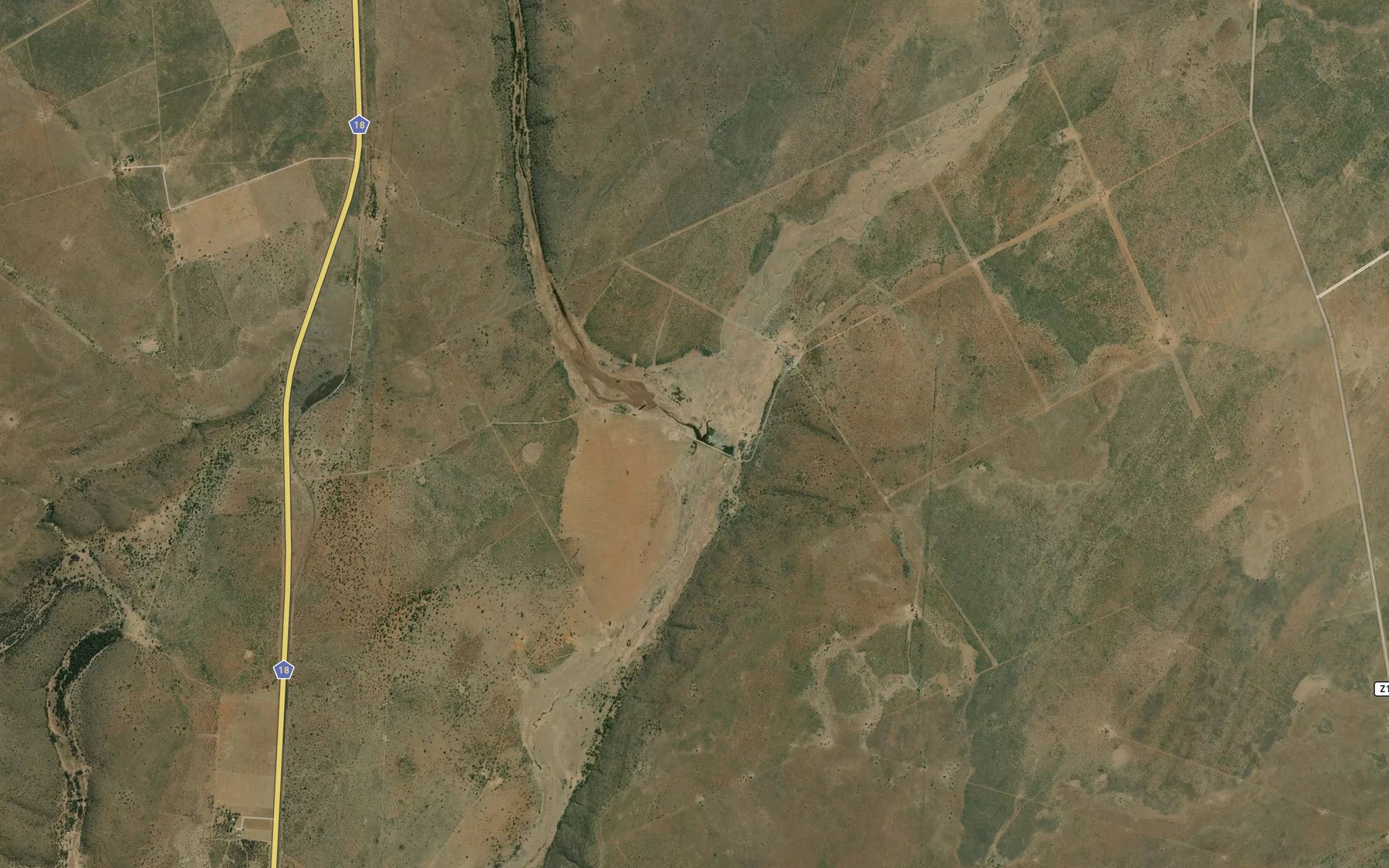 Satellite map of the Droe Hartsrivier