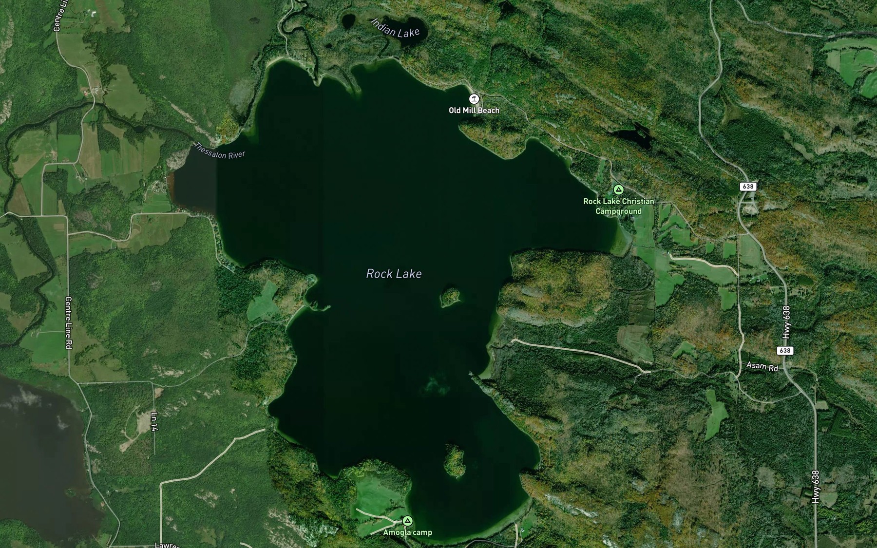 Satellite map of the McKinnon Creek