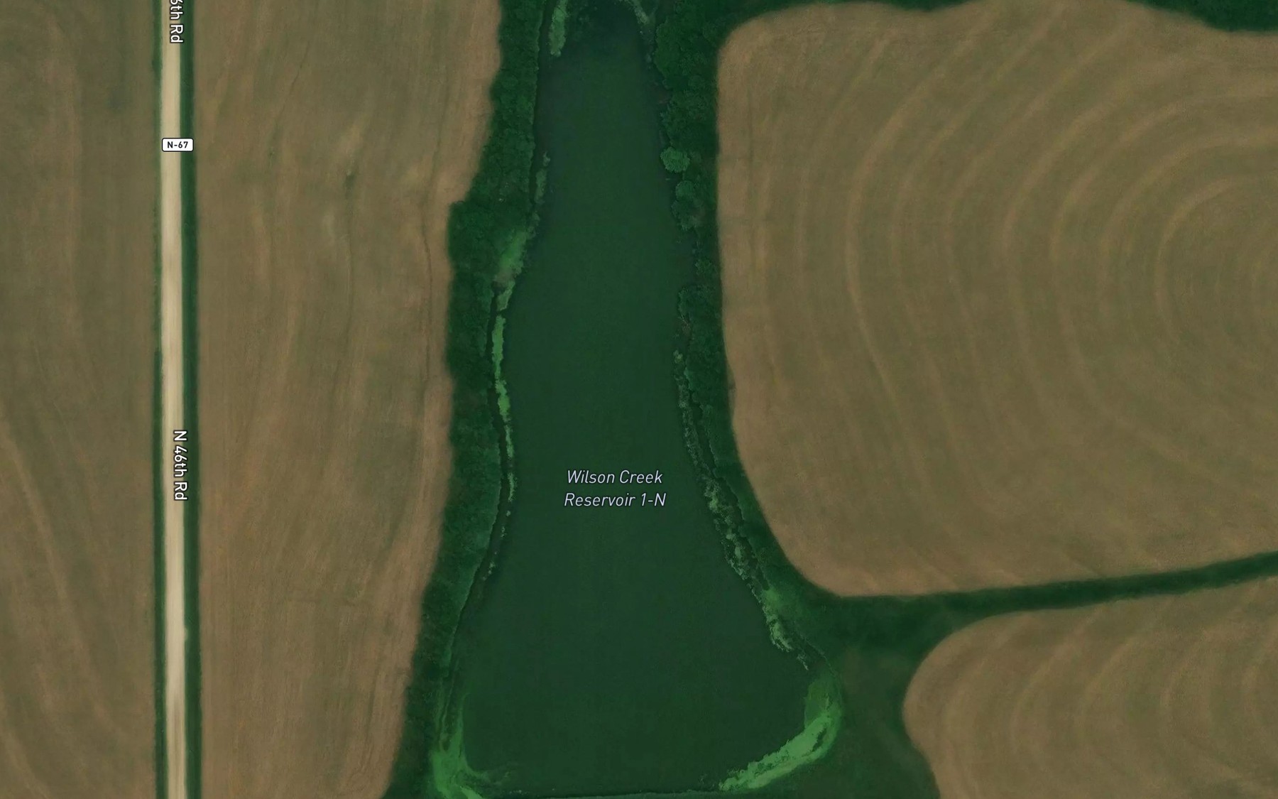Satellite map of the Wilson Creek Reservoir 1-N