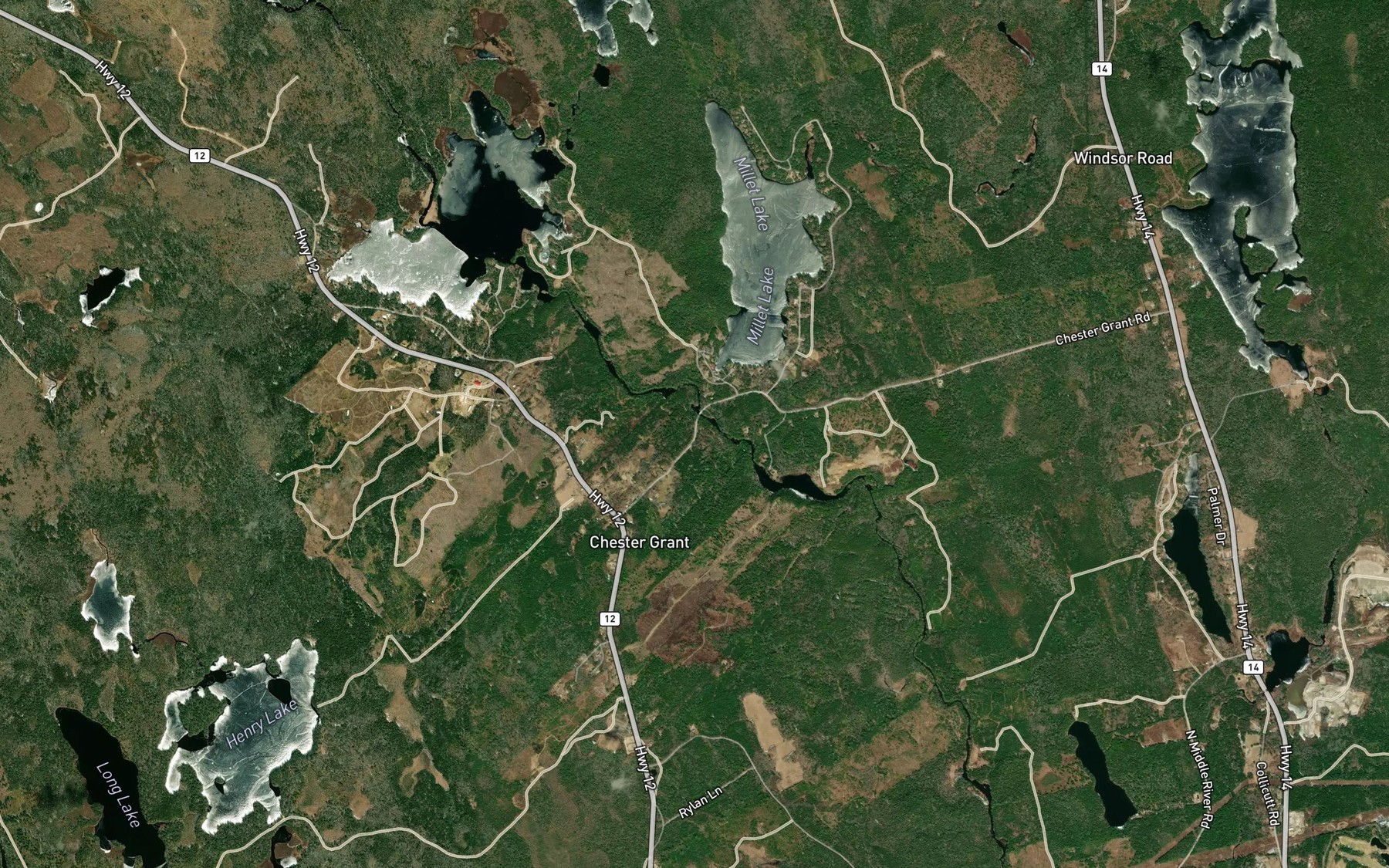 Satellite map of the Slough River