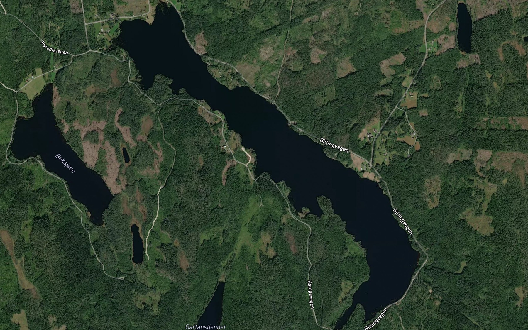 Satellite map of the Nordre Billingen
