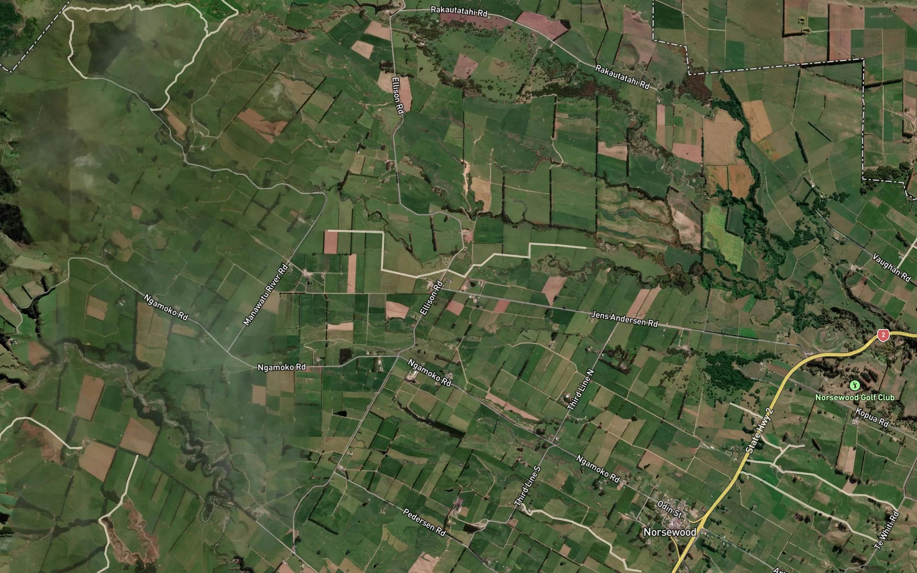 Satellite map of the Mangamokio Stream