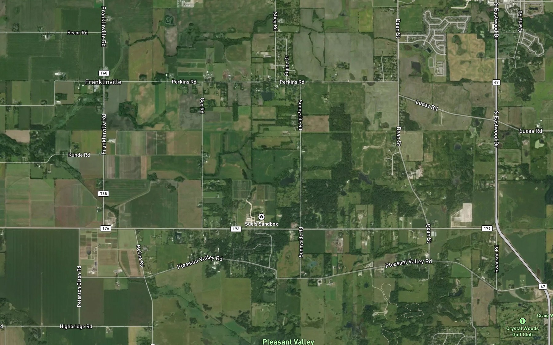 Satellite map of the Eddy Lake