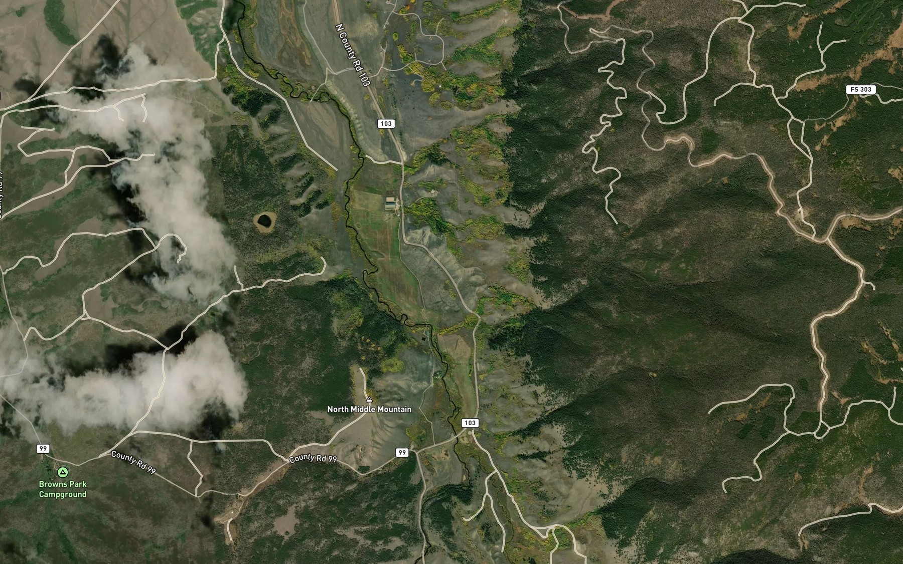 Satellite map of the Forrester Brown Ditch