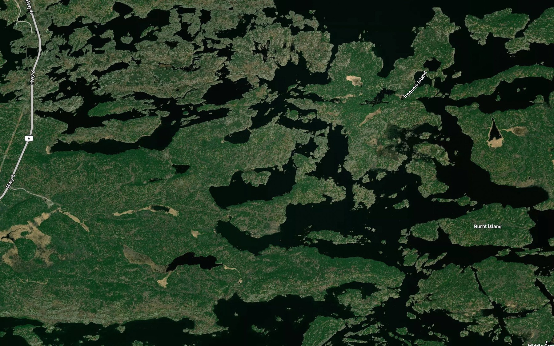 Satellite map of the McGregor Bay