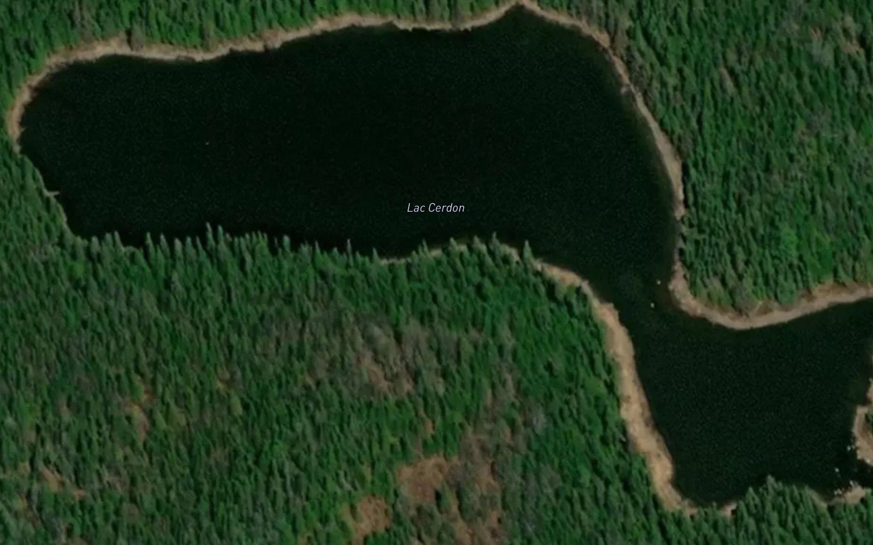 Satellite map of the Lac Cerdon
