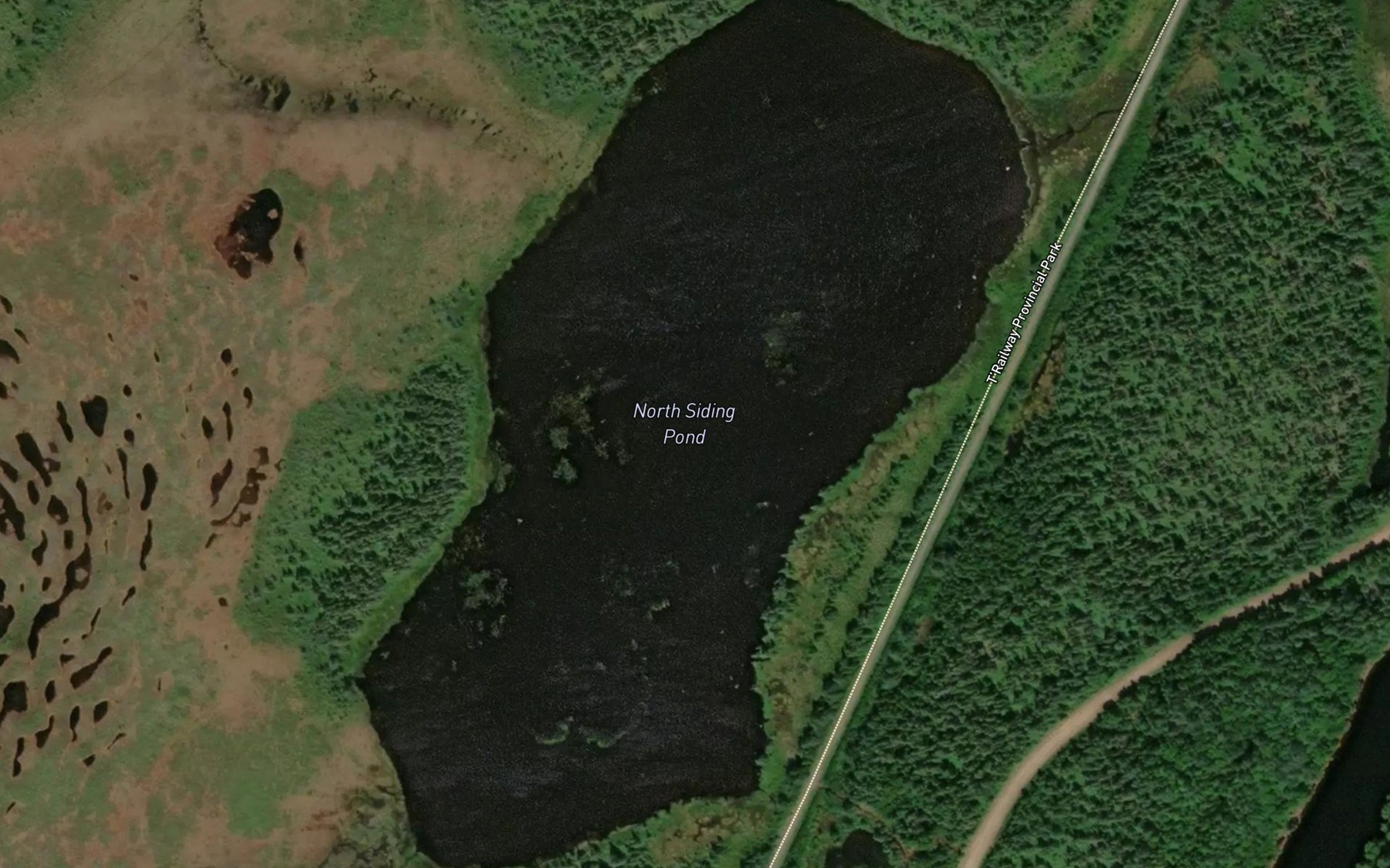 Satellite map of the North Siding Pond