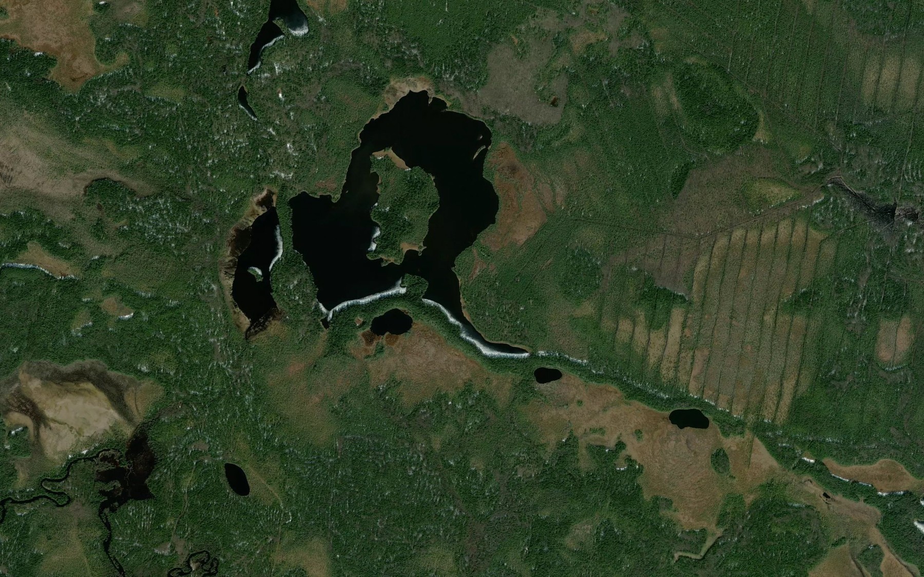 Satellite map of the Ozero Sergozero