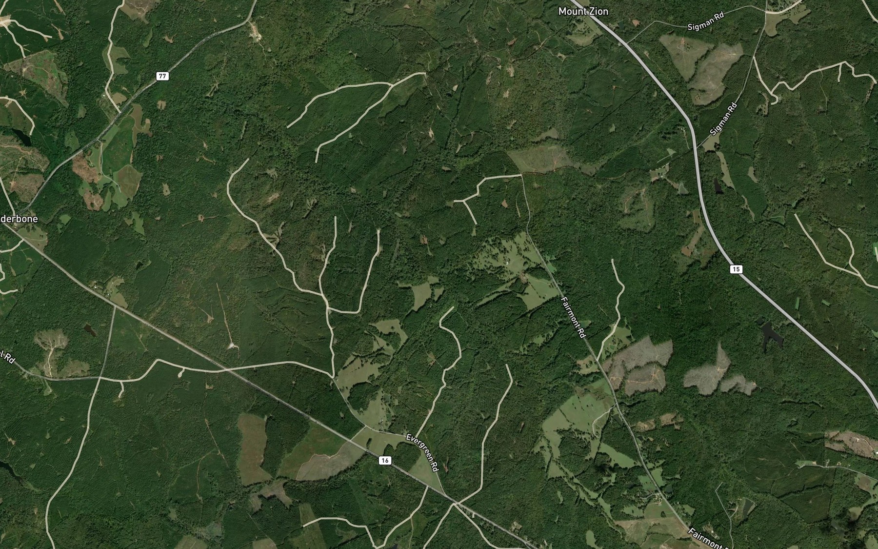 Satellite map of the Little Beaverdam Creek