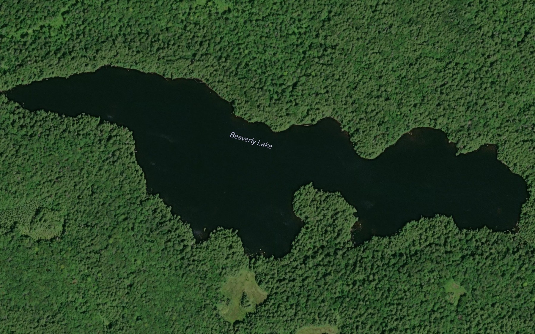 Satellite map of the Beaverly Lake