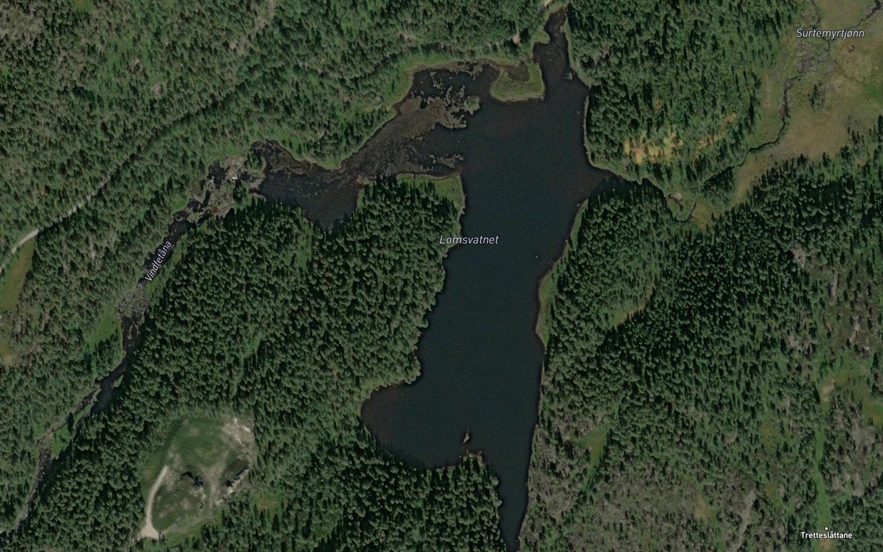 Satellite map of the Lomsvatnet