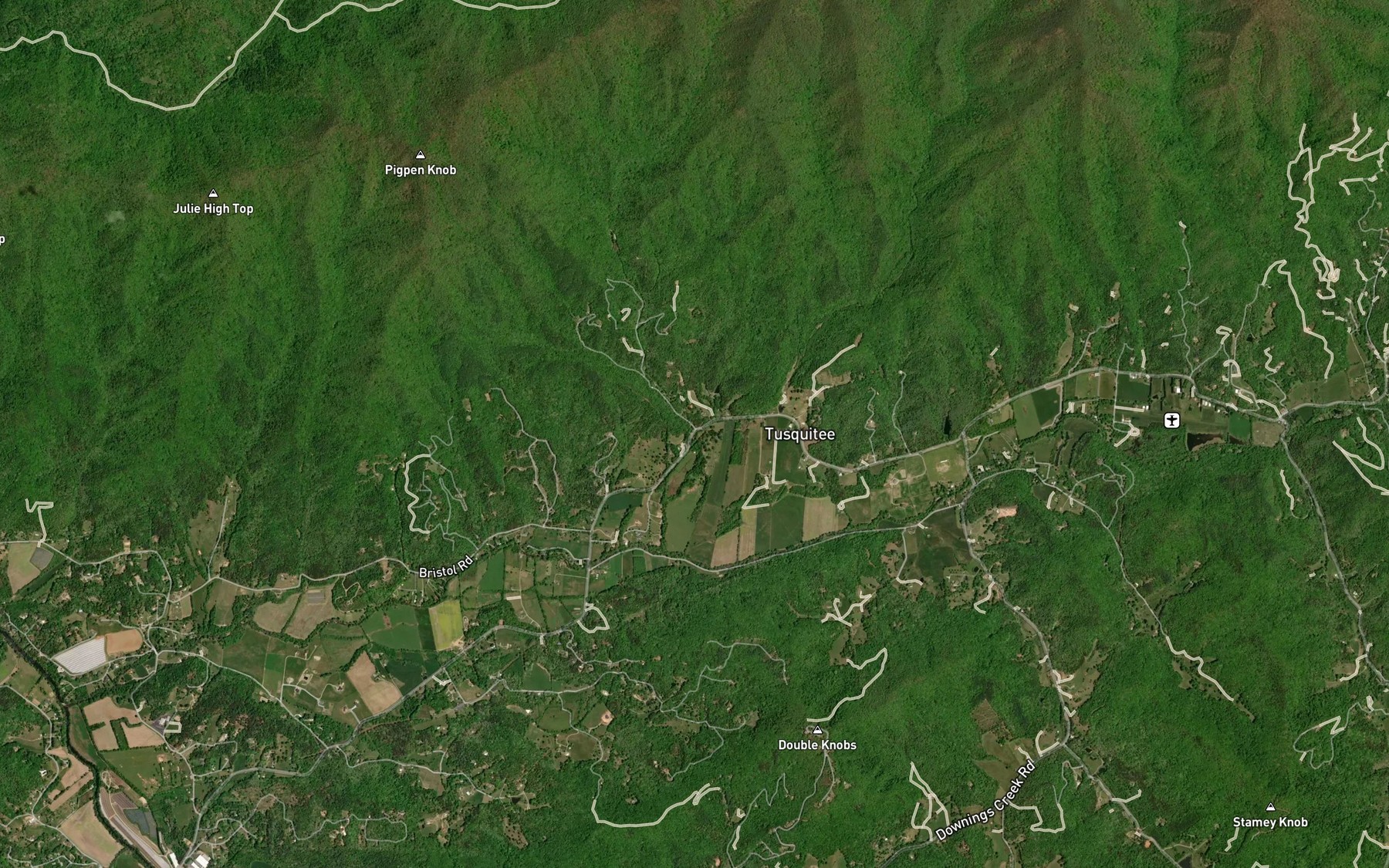 Satellite map of the Shearer Creek