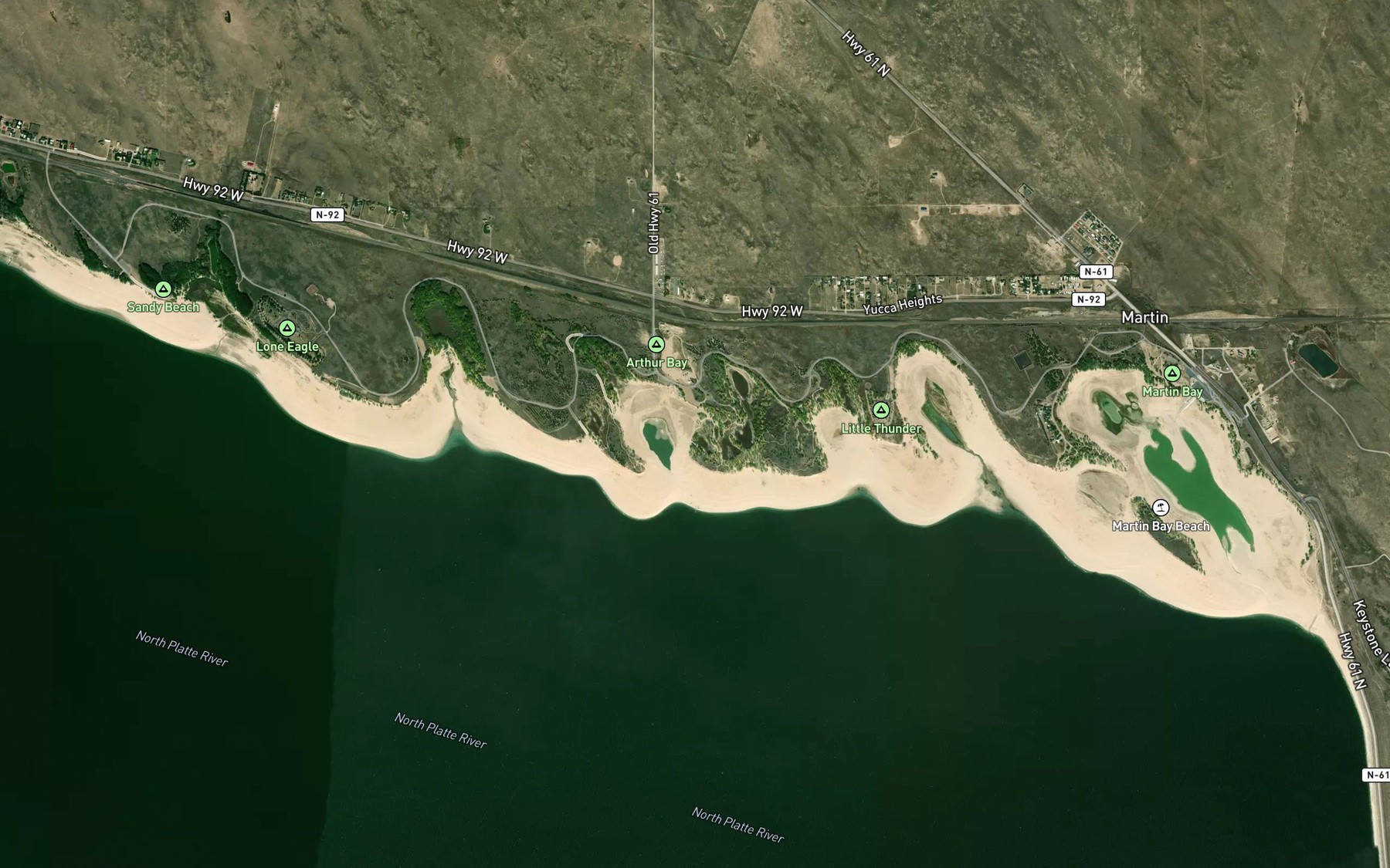 Satellite map of the Arthur Bay