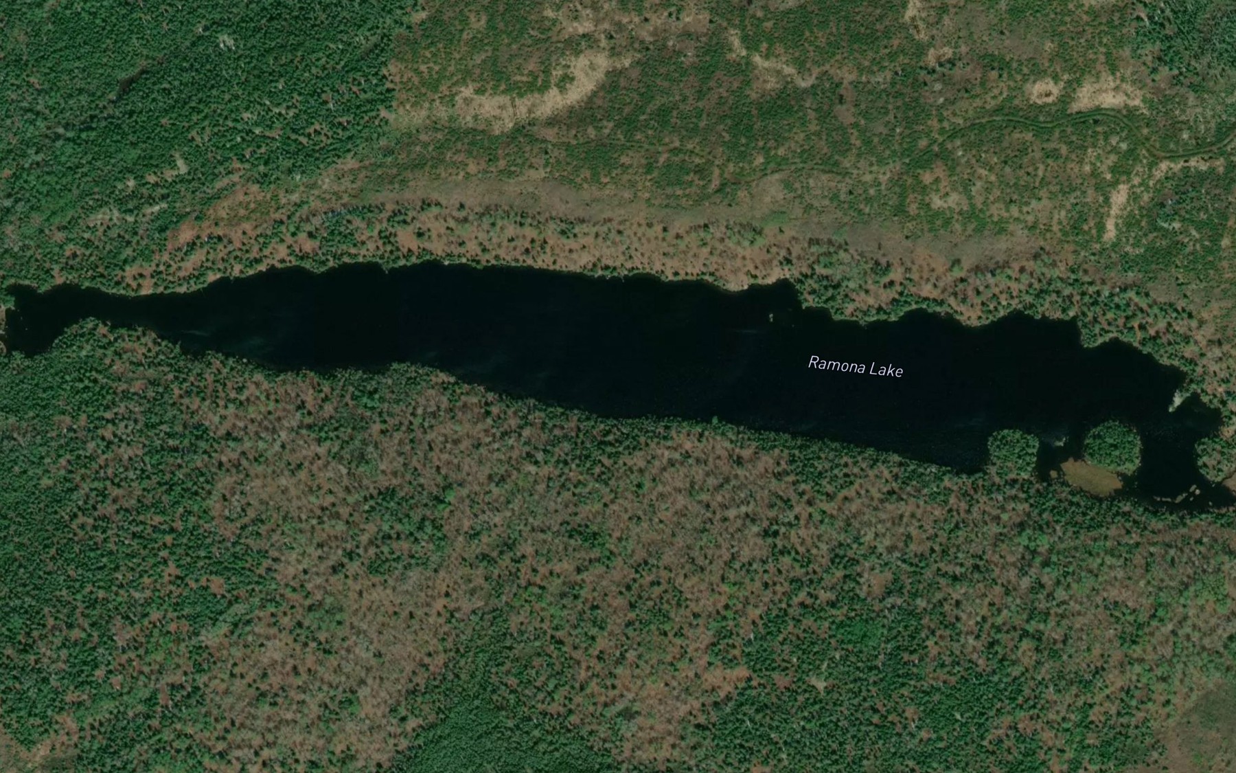 Satellite map of the Ramona Lake