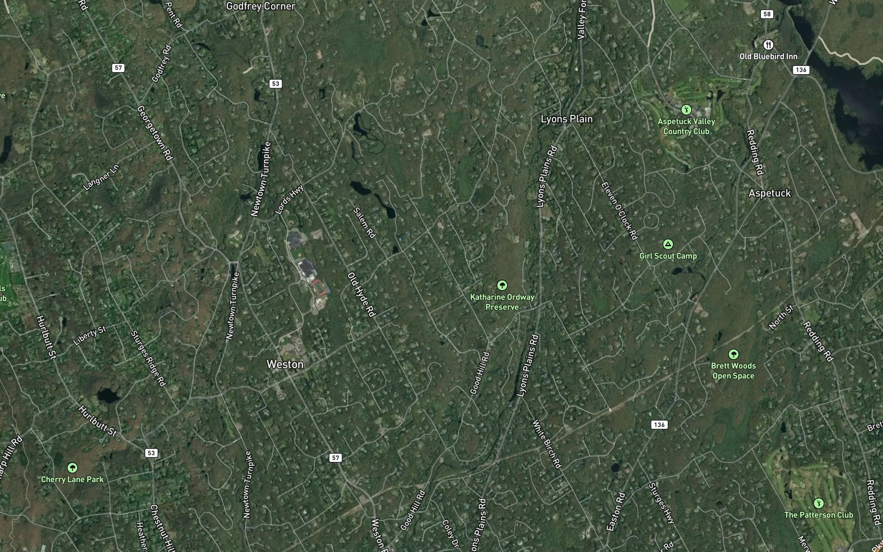 Satellite map of the Davidge Pond