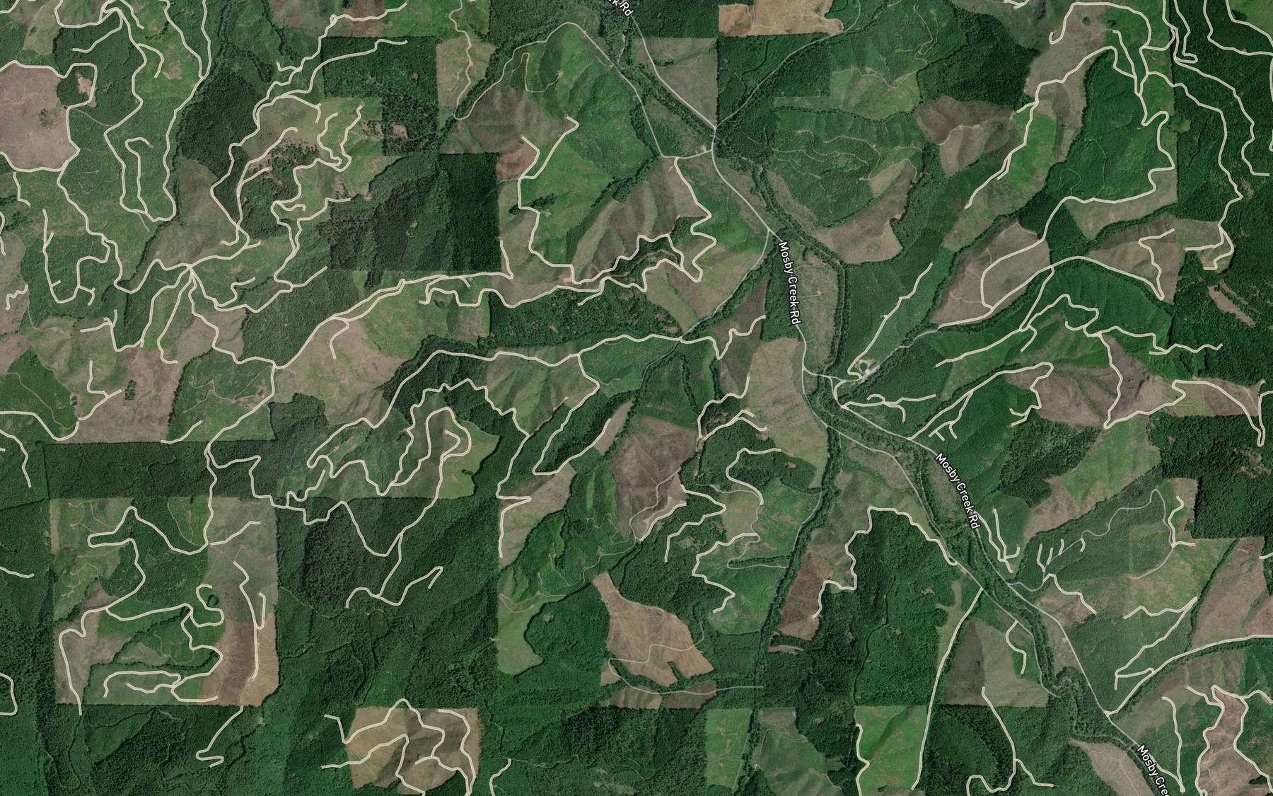 Satellite map of the Middle Fork Stell Creek
