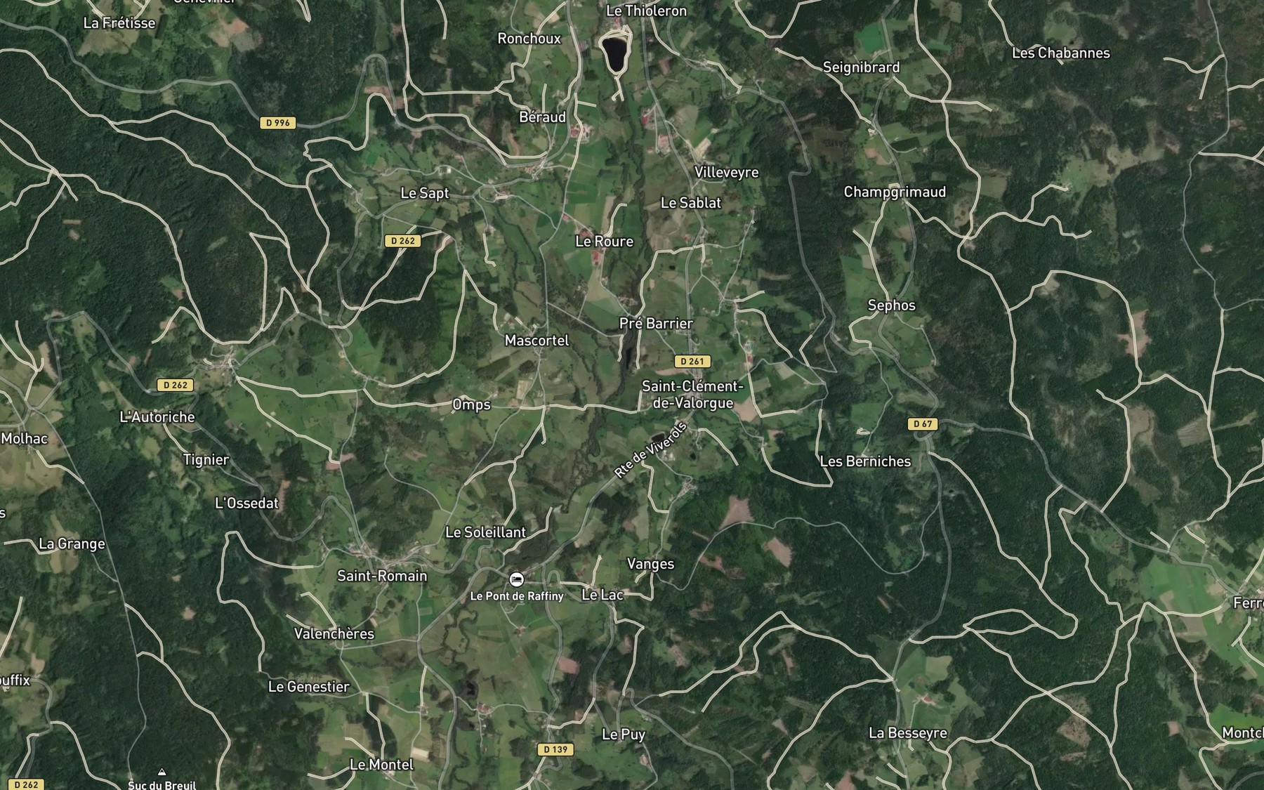 Satellite map of the Ruisseau de l'Enfer