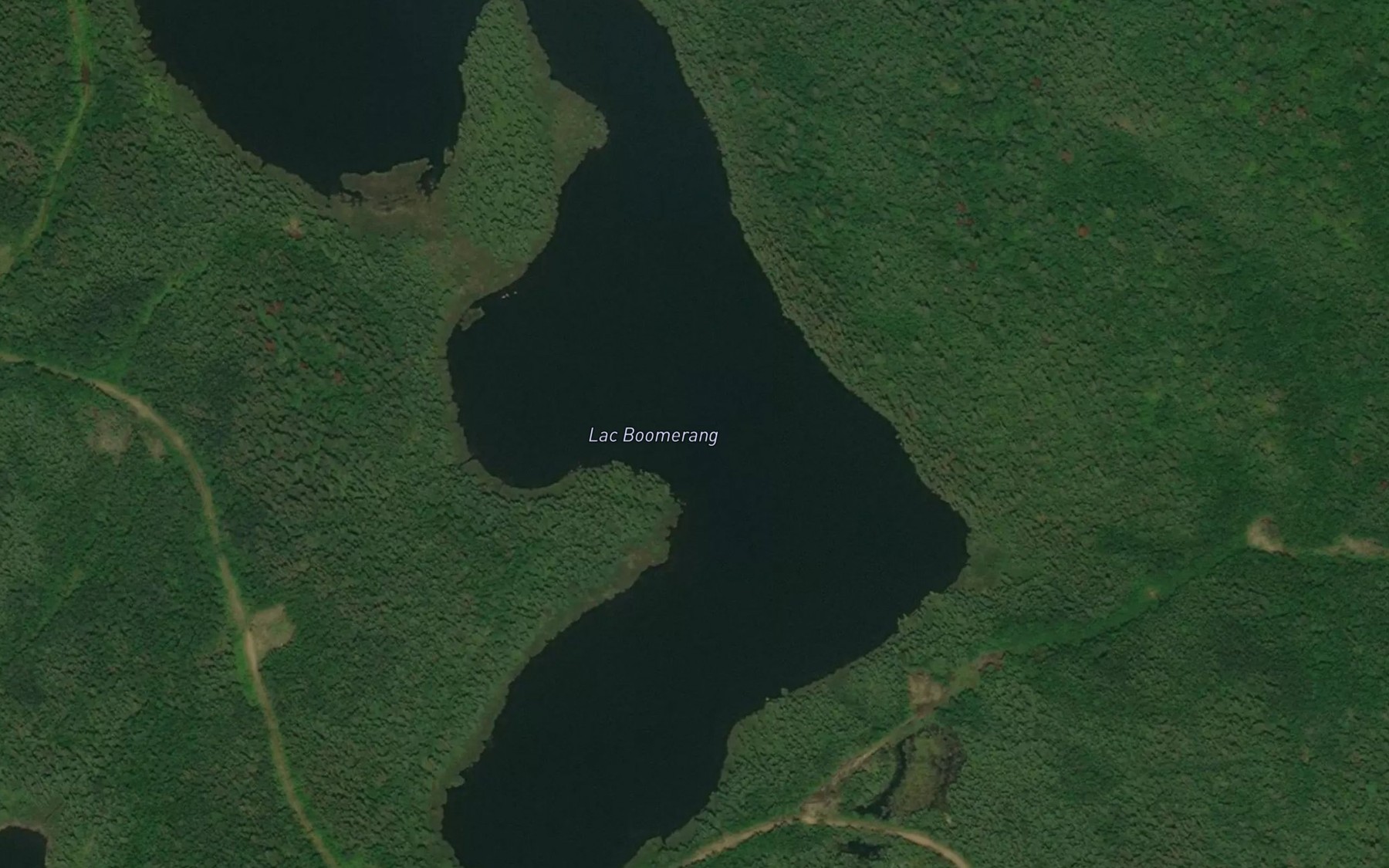 Satellite map of the Lac Boomerang