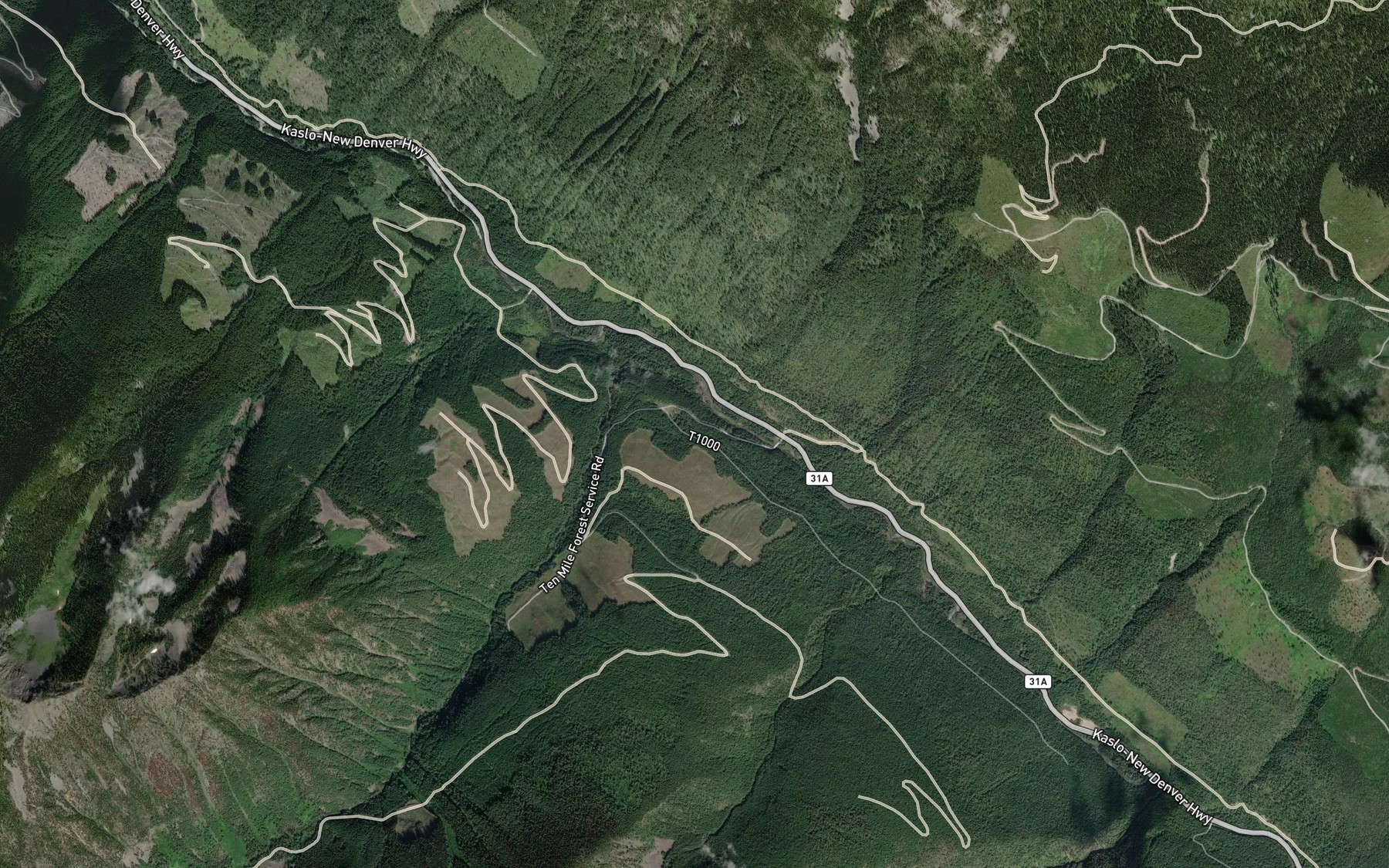 Satellite map of the Emerald Creek
