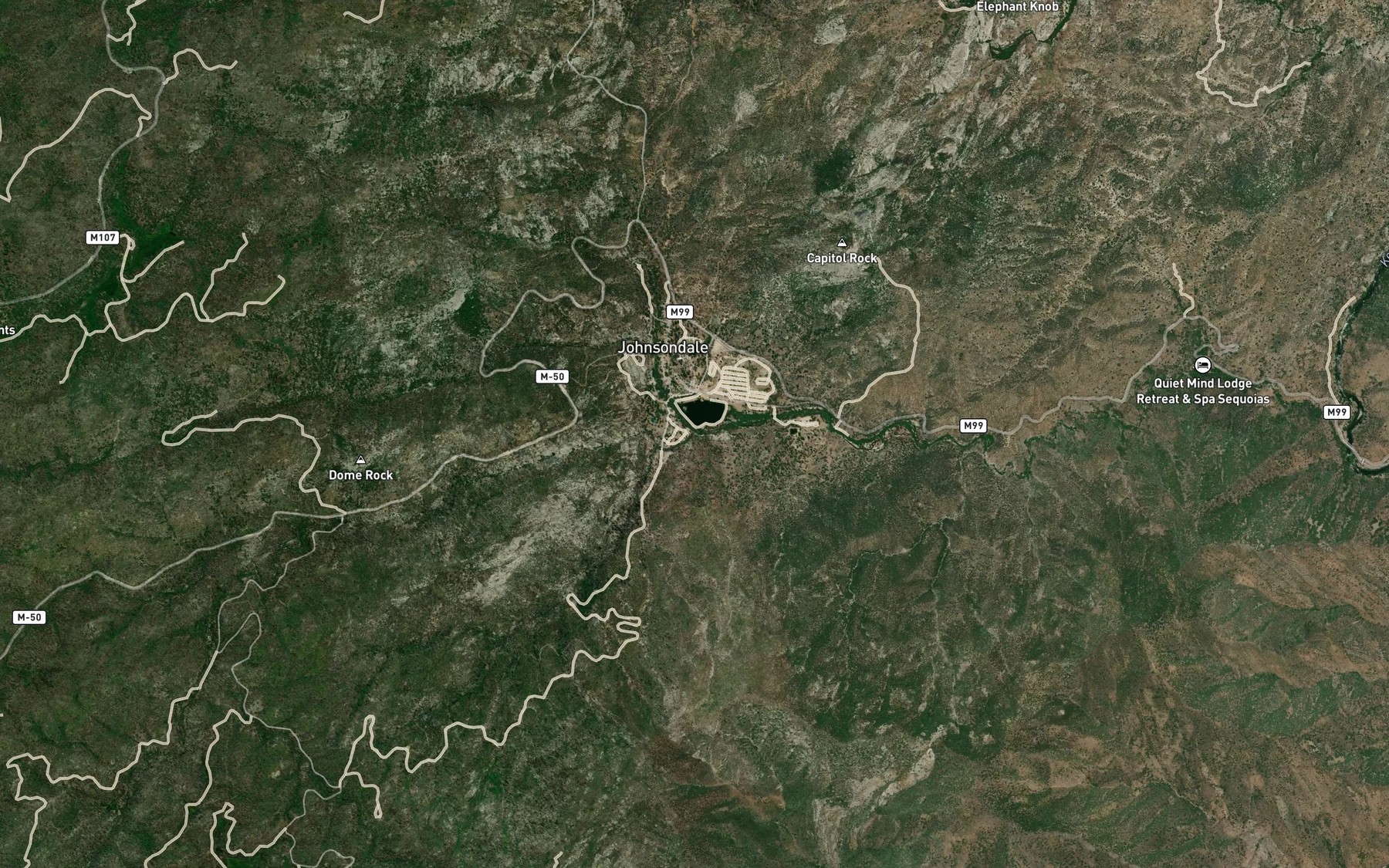 Satellite map of the Parker Meadow Creek