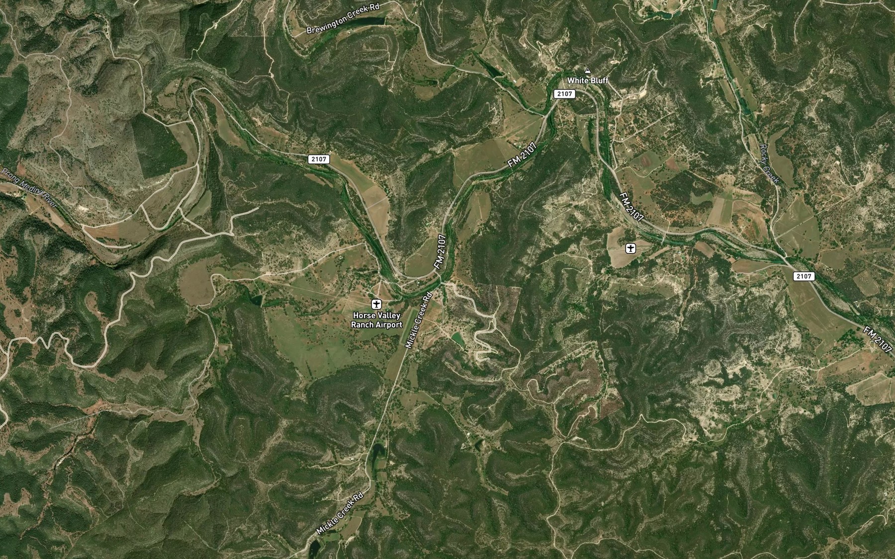 Satellite map of the Mickle Creek
