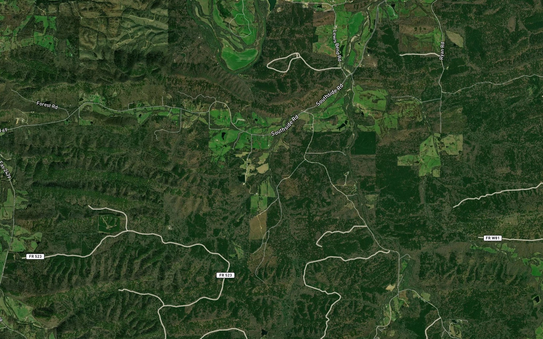 Satellite map of the Alder Creek