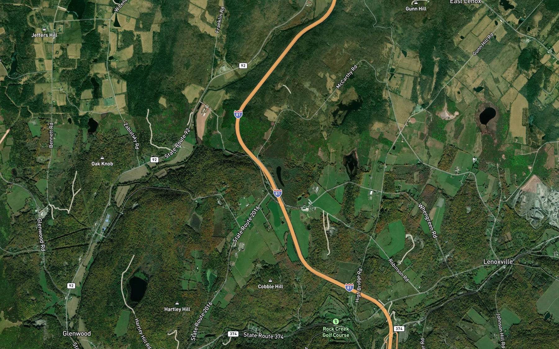 Satellite map of the Robinson Lake