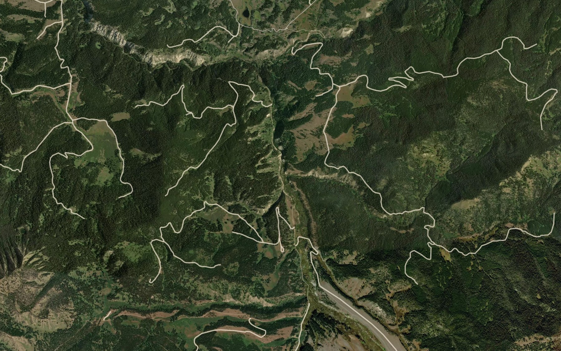 Satellite map of the Grouse Creek