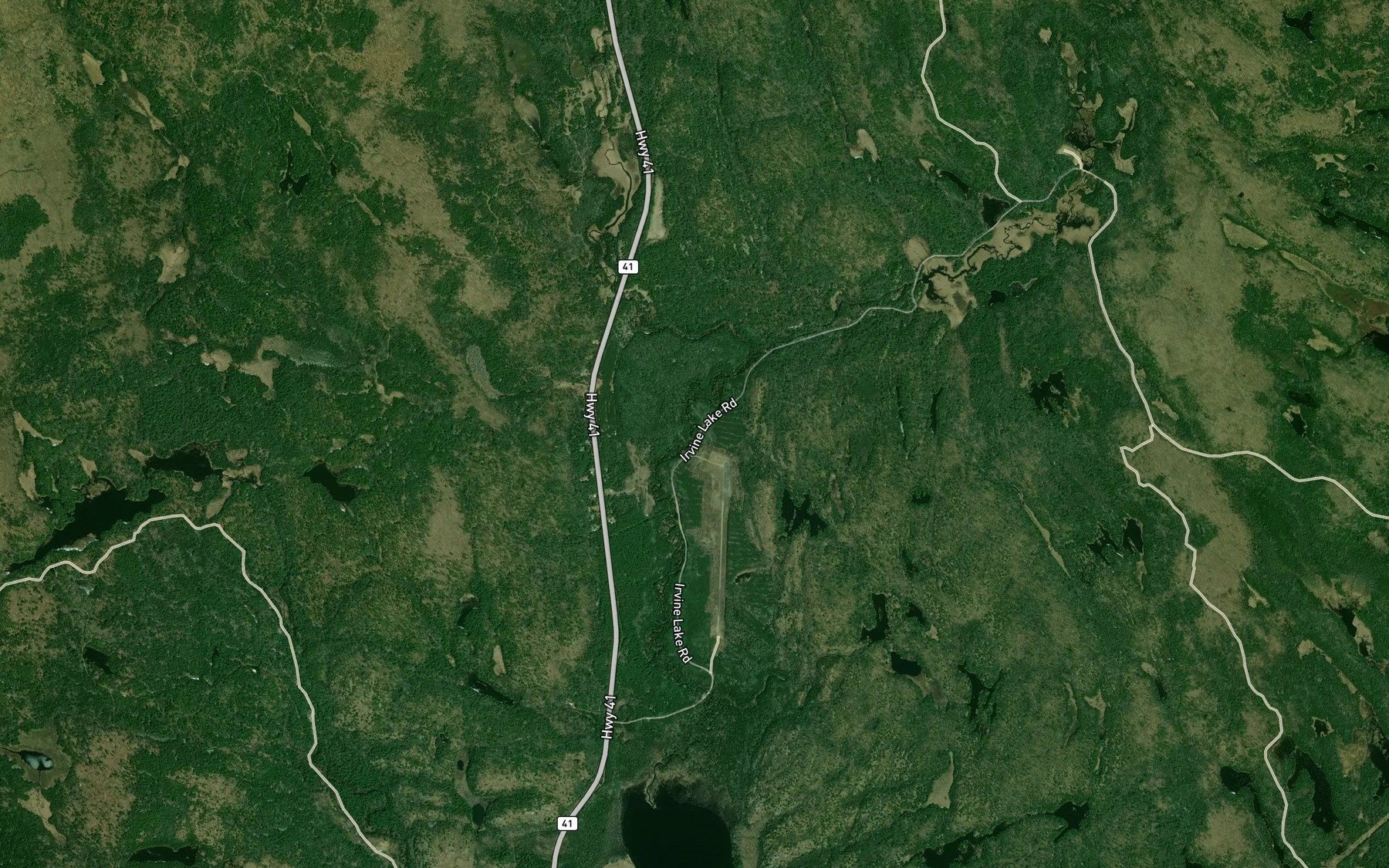 Satellite map of the Louse Creek