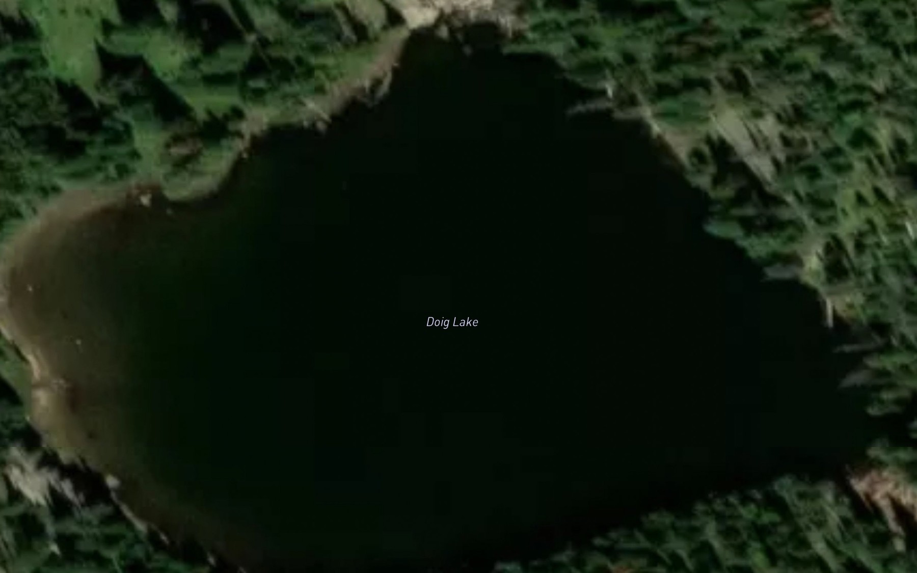 Satellite map of the Doig Lake