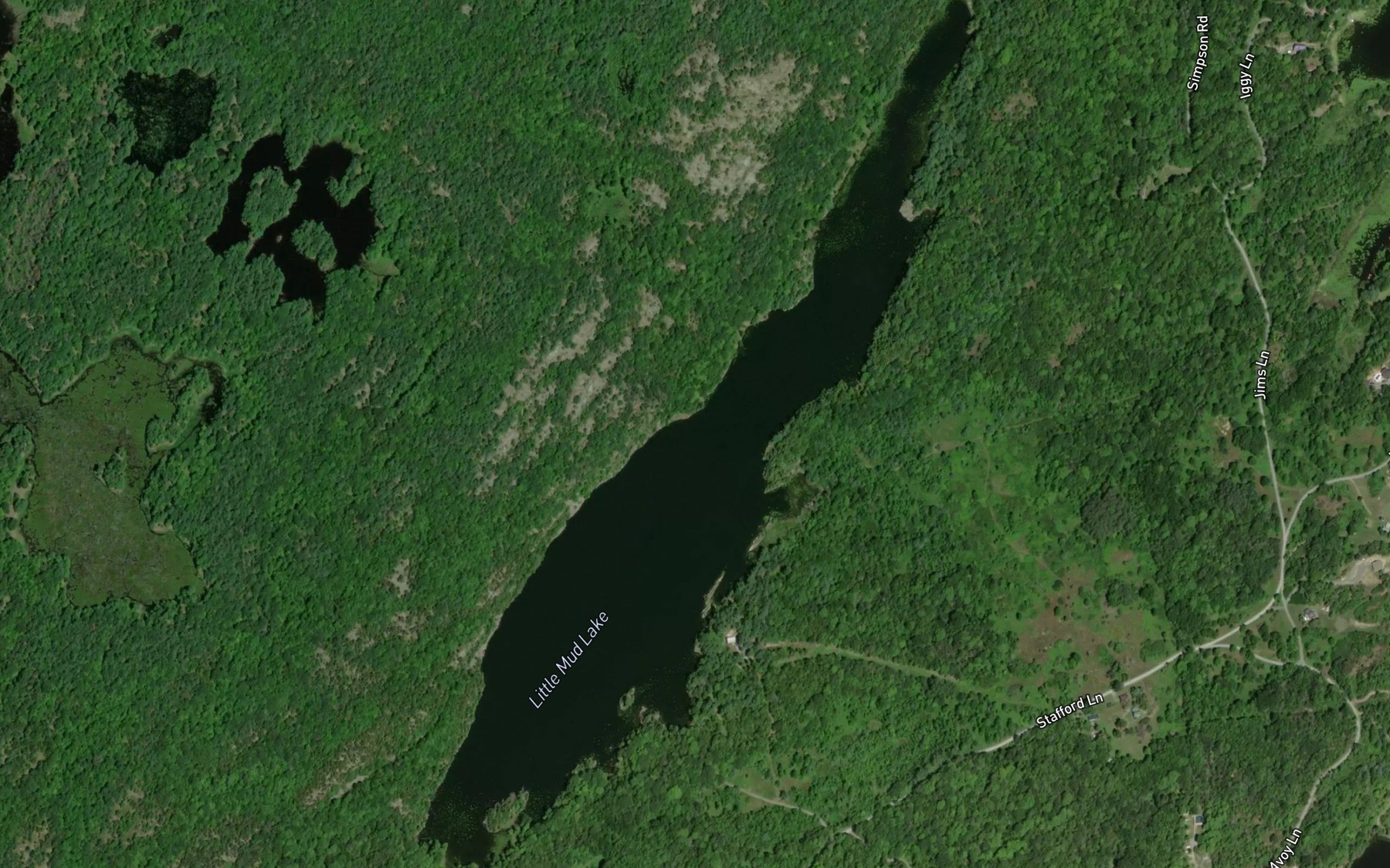 Satellite map of the Little Mud Lake