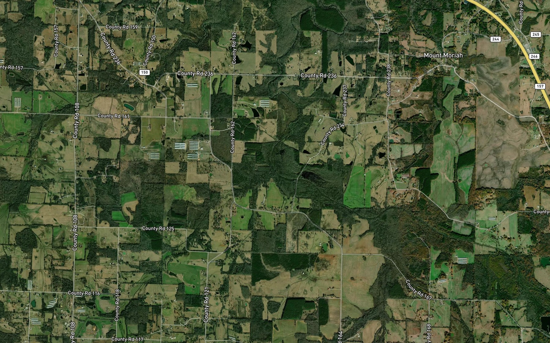 Satellite map of the Borden Creek