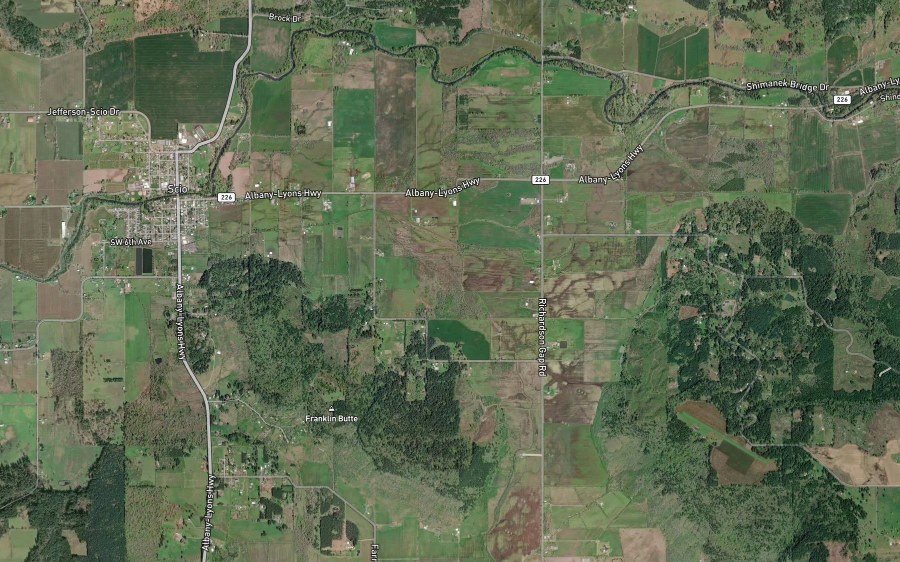 Satellite map of the Peters Ditch