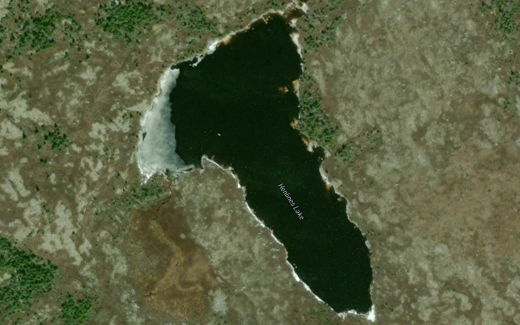 Satellite map of the Henlines Lake