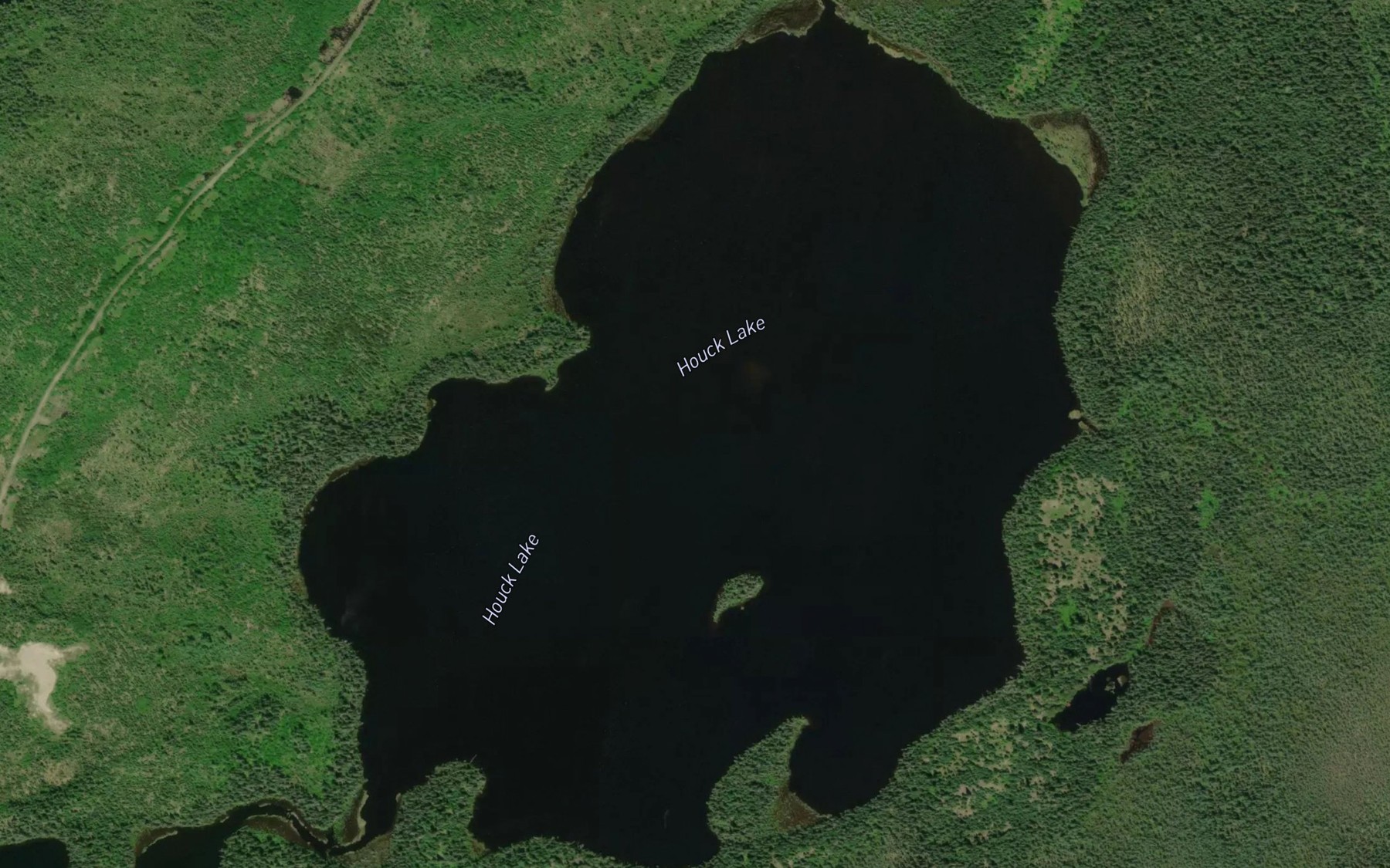 Satellite map of the Houck Lake