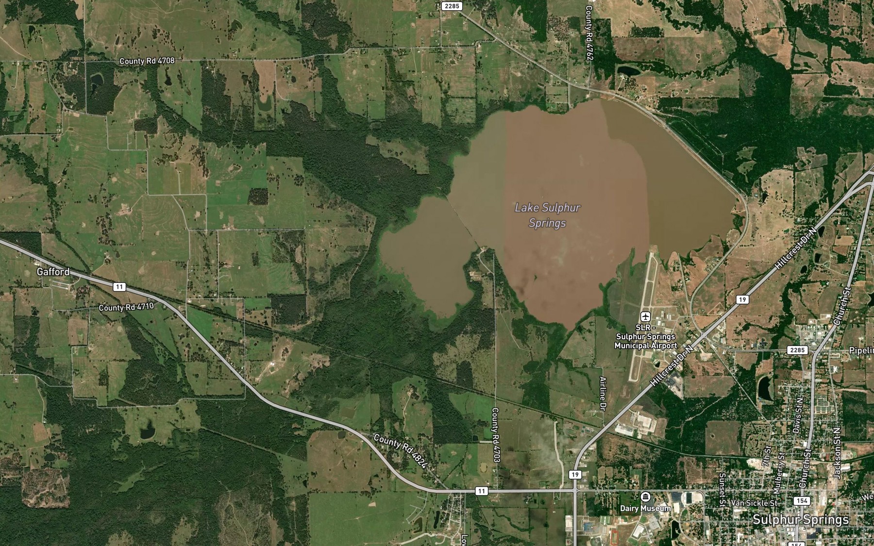 Satellite map of the Century Lake