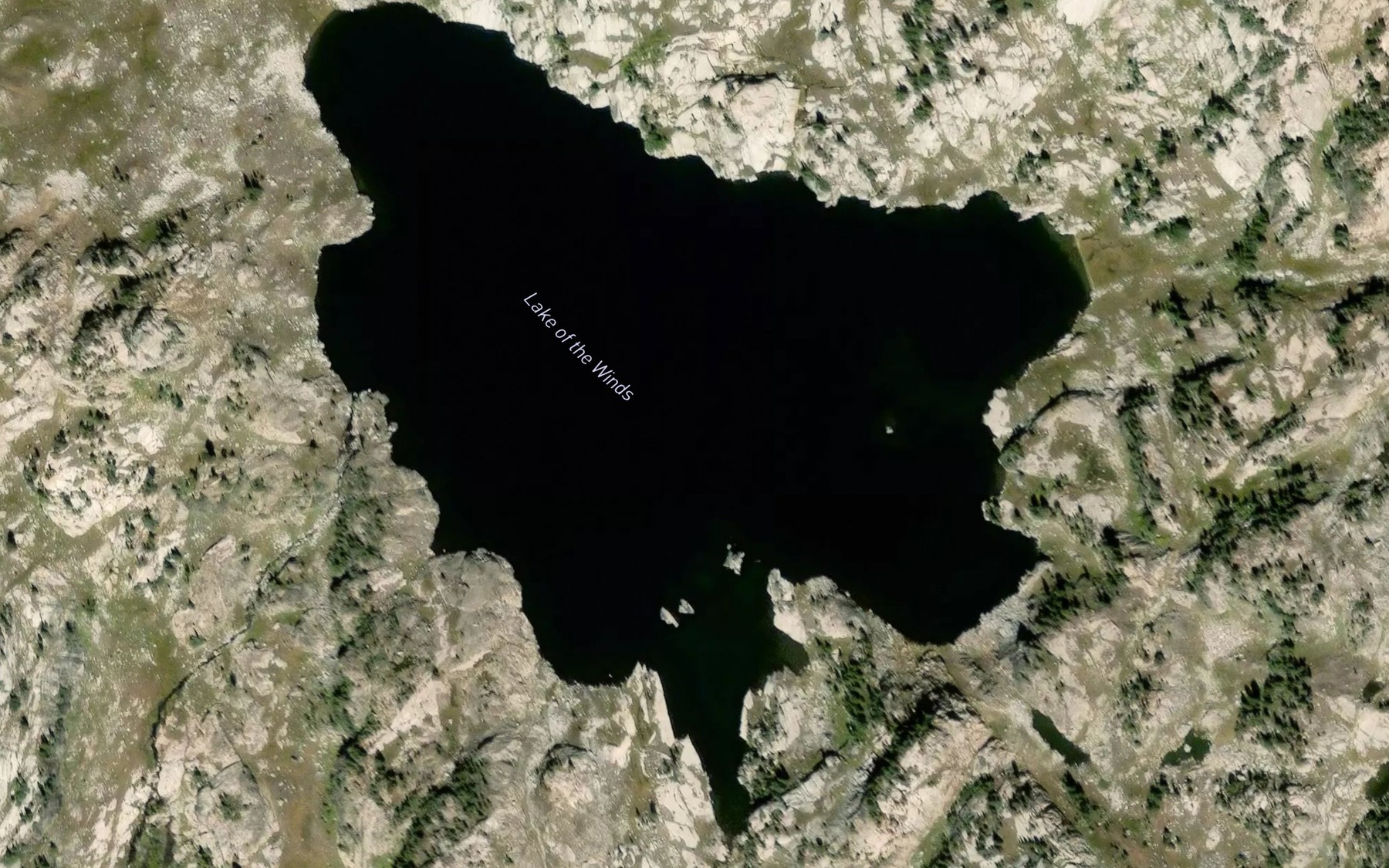 Satellite map of the Lake of the Winds