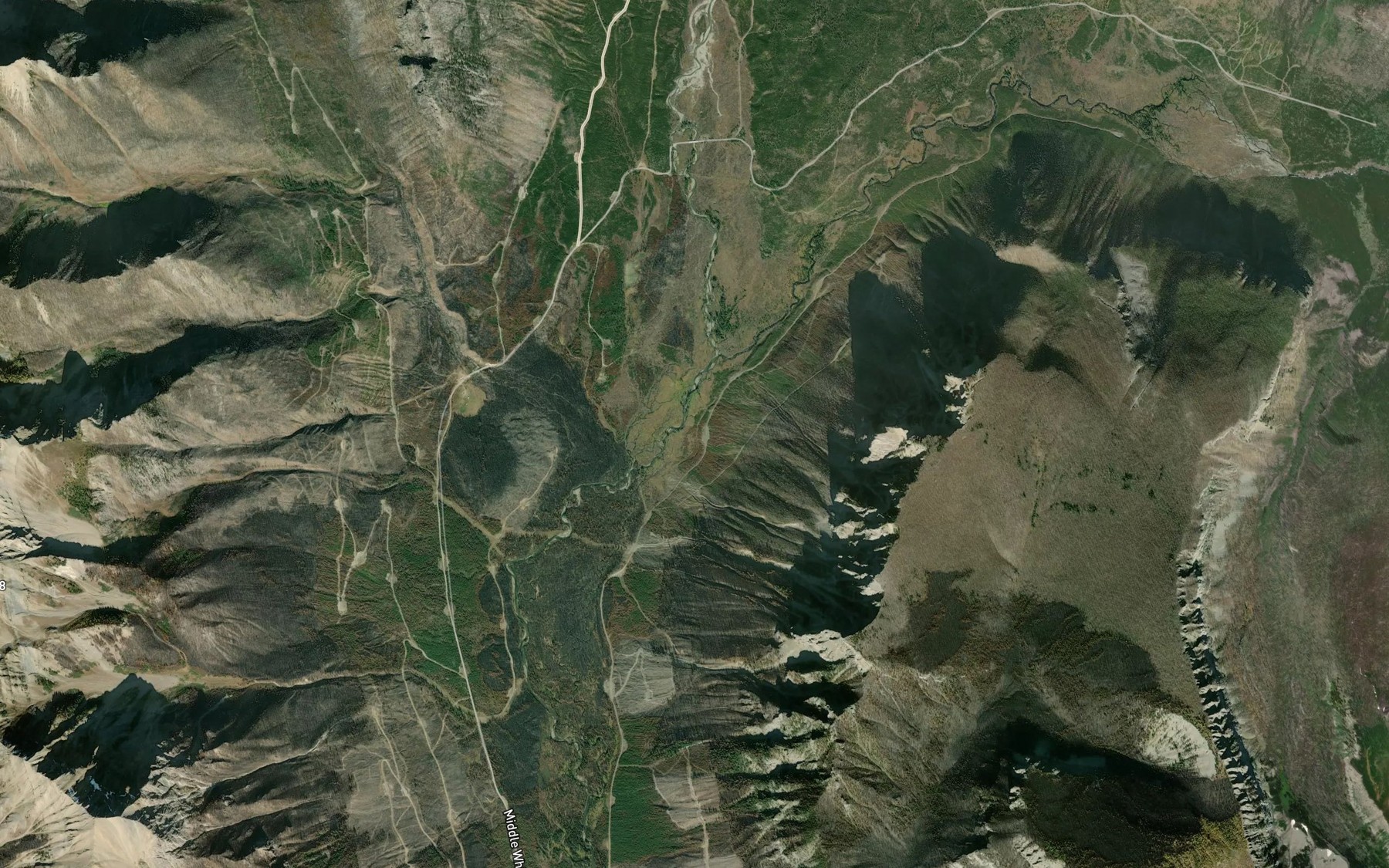 Satellite map of the Seeta Creek