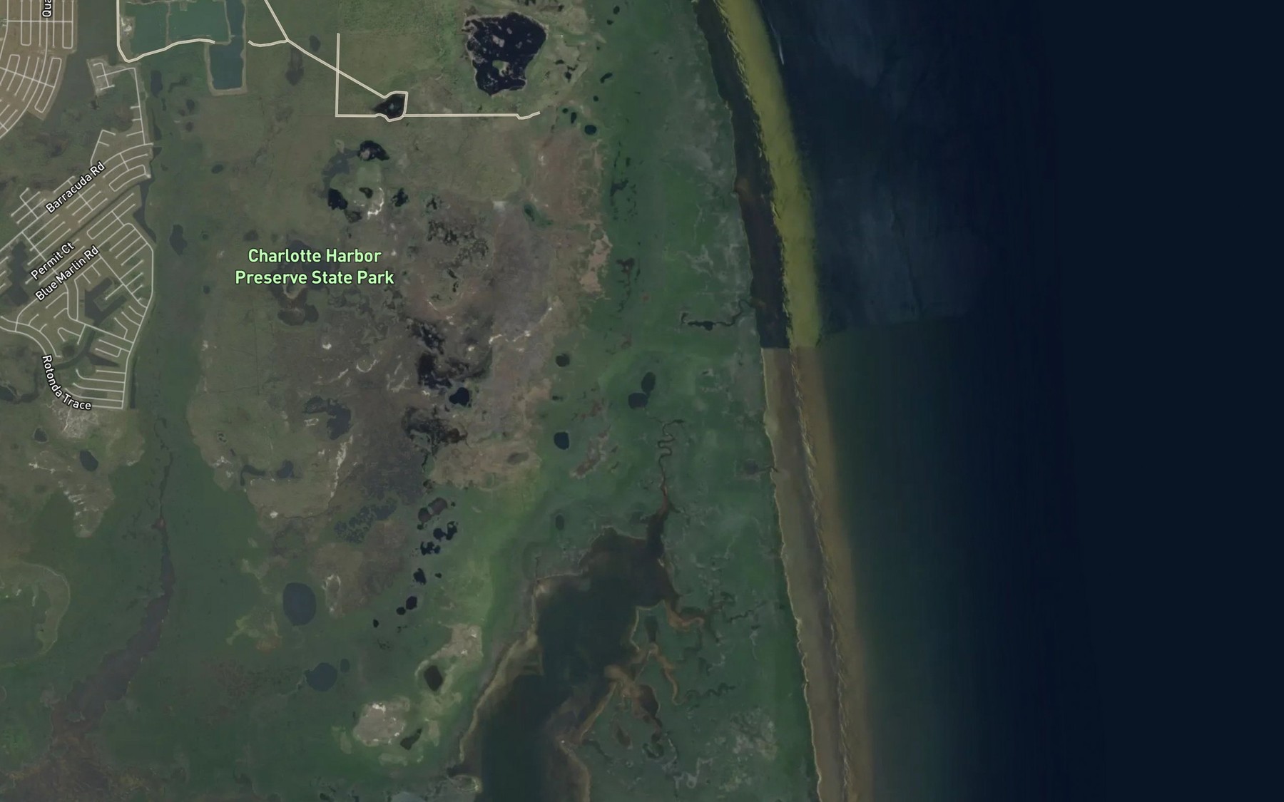 Satellite map of the Sister Pond