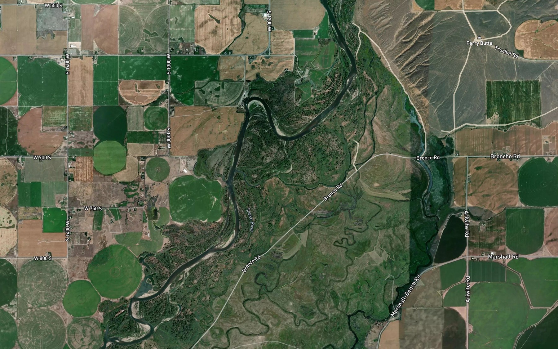 Satellite map of the Diggie Creek
