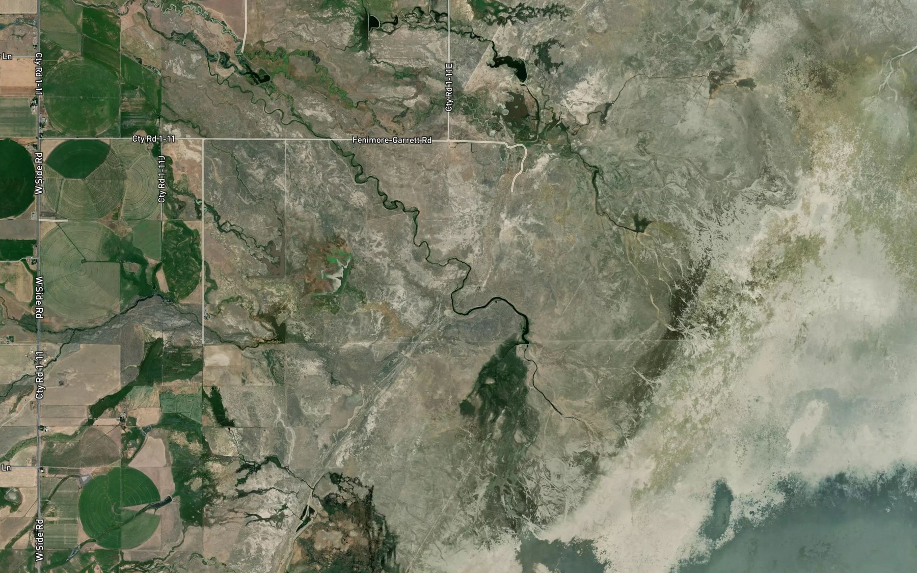 Satellite map of the Barnes Slough